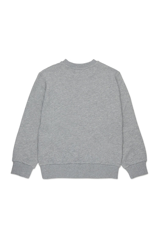 Diesel Felpa girocollo grigio melange con logo D