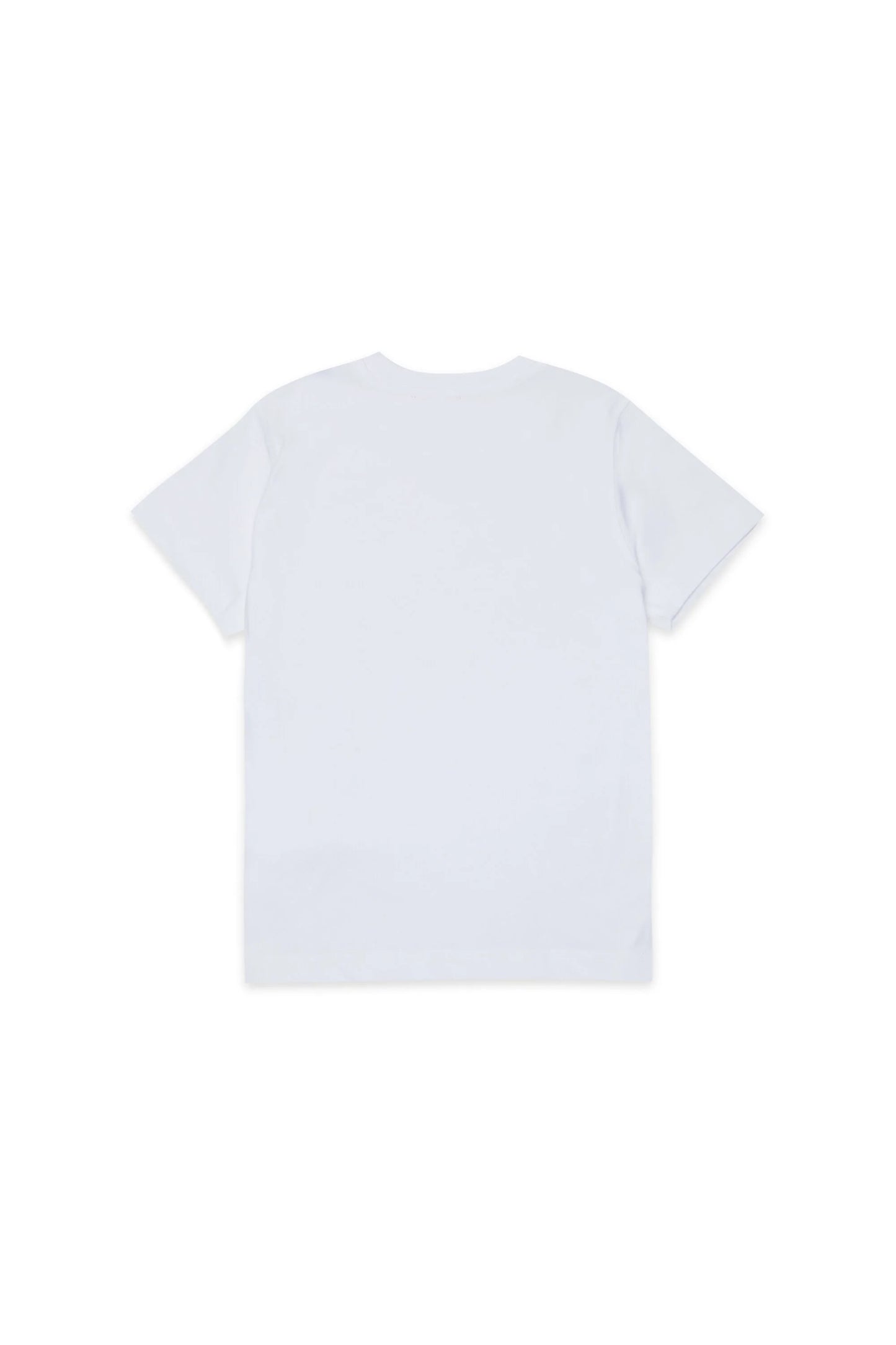 Diesel T-shirt bianca con logo metallo