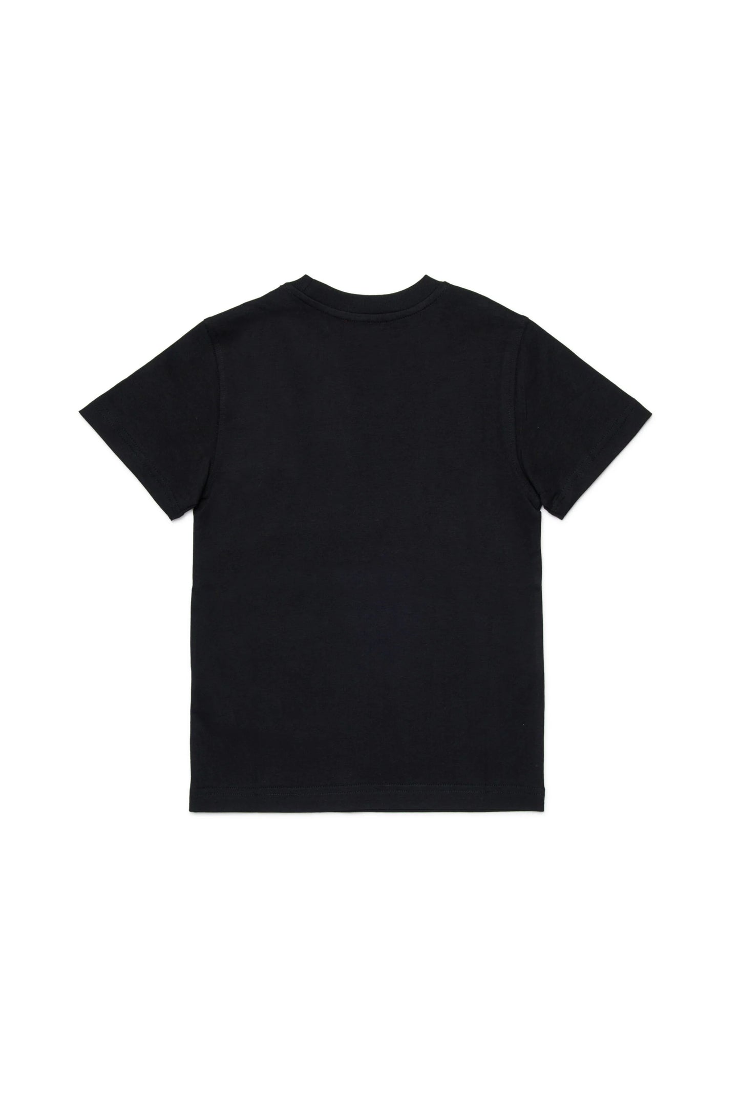 Diesel T-shirt nera con logo metallo