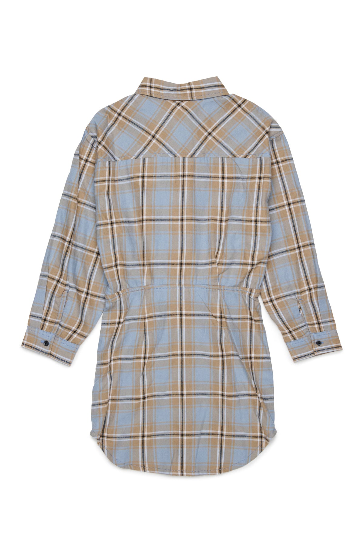 Diesel Abito chemisier a quadri in flanella con logo