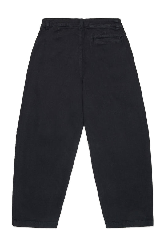 Diesel Pantalone nero gamba ampia con logo Oval D