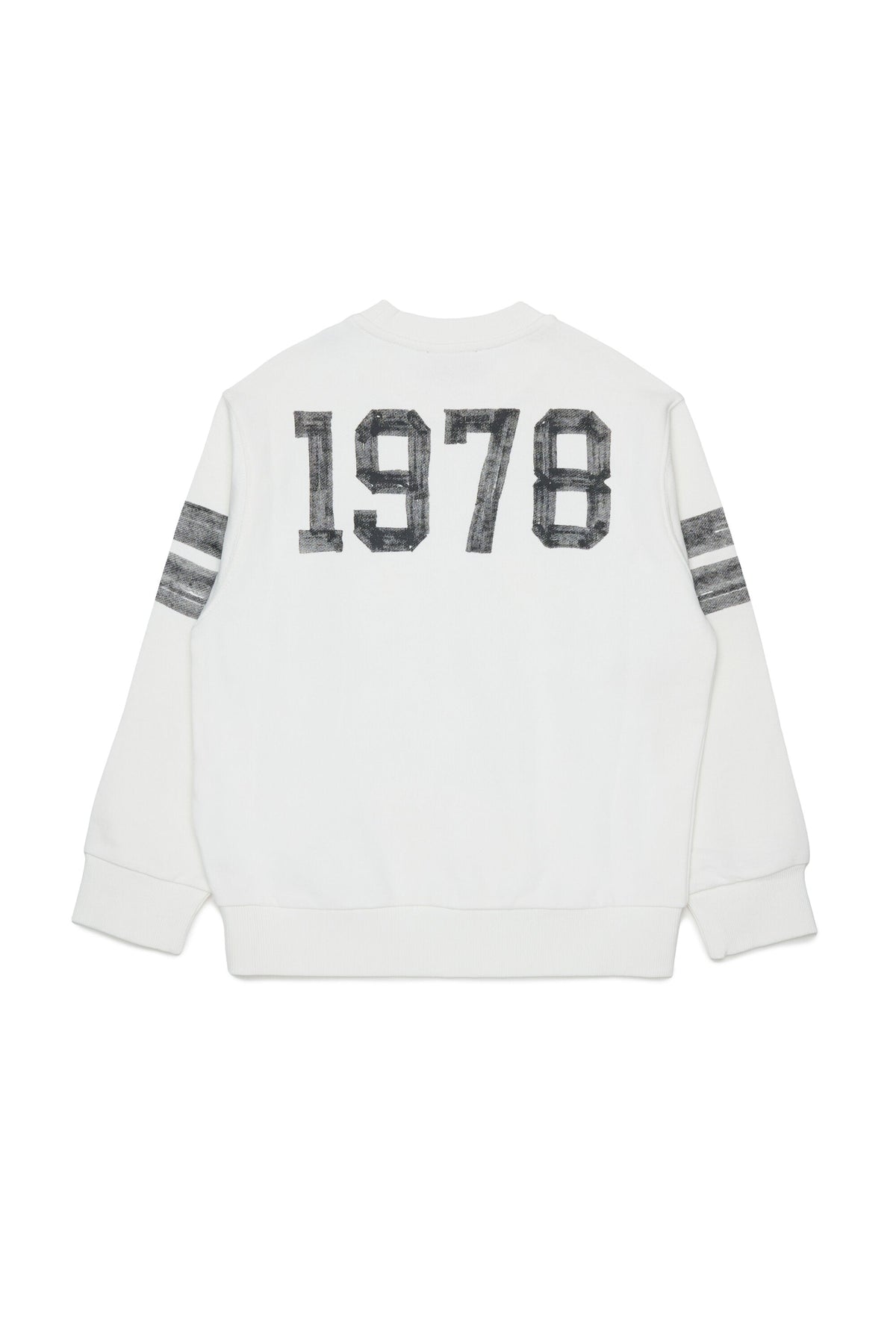 Diesel Felpa girocollo off-white con logo e grafiche