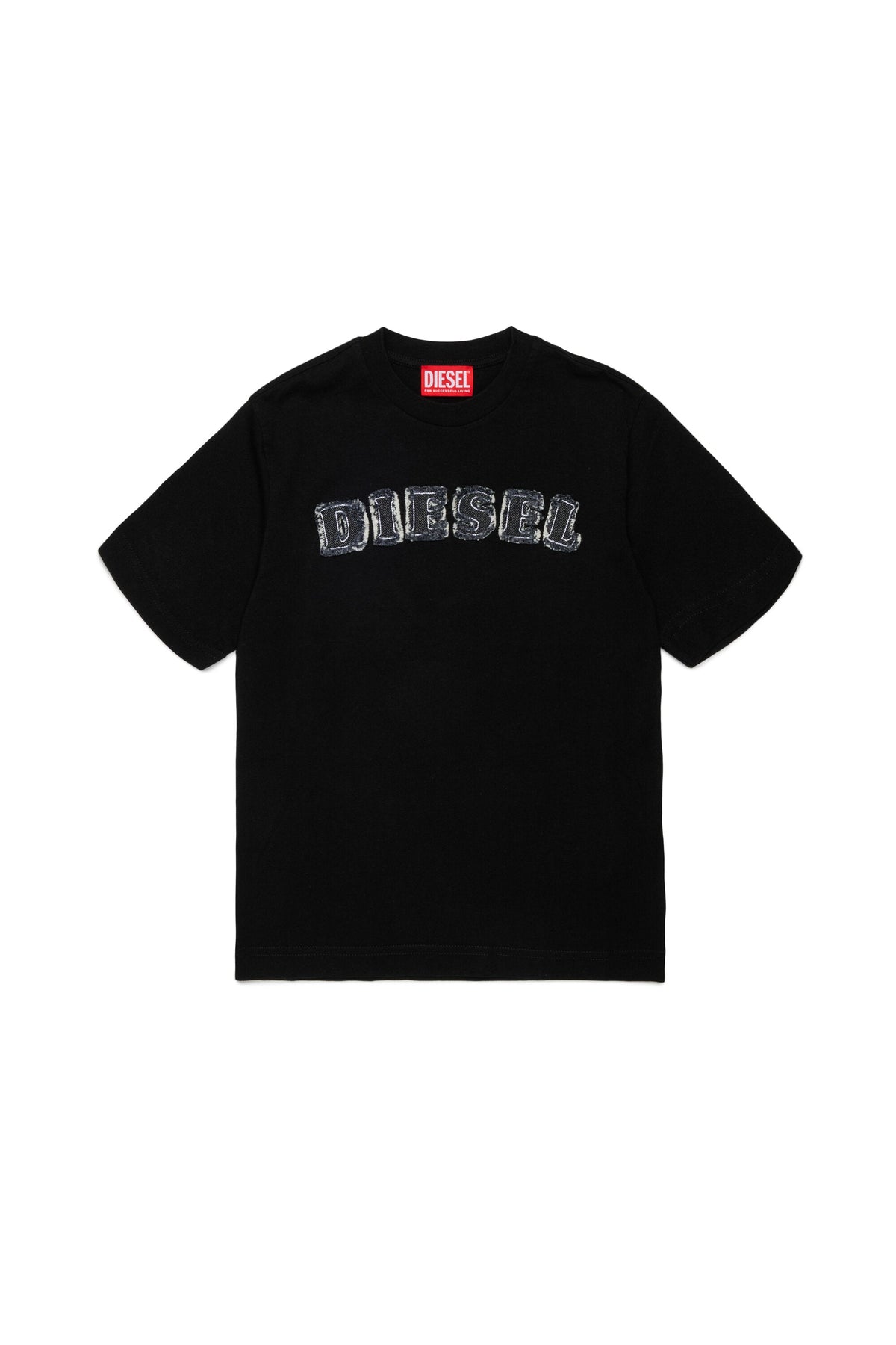 Diesel T-shirt nera con logo applicato