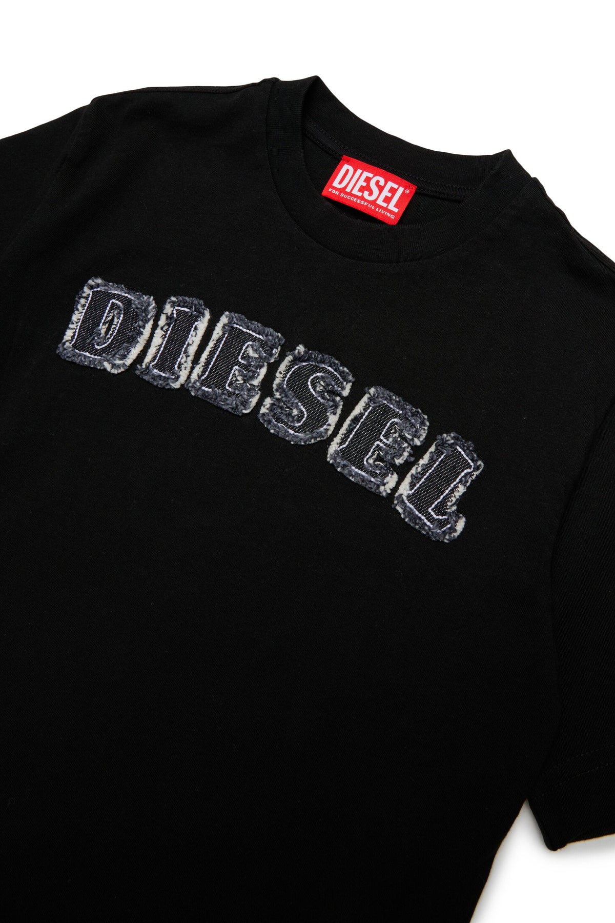 Diesel T-shirt nera con logo applicato