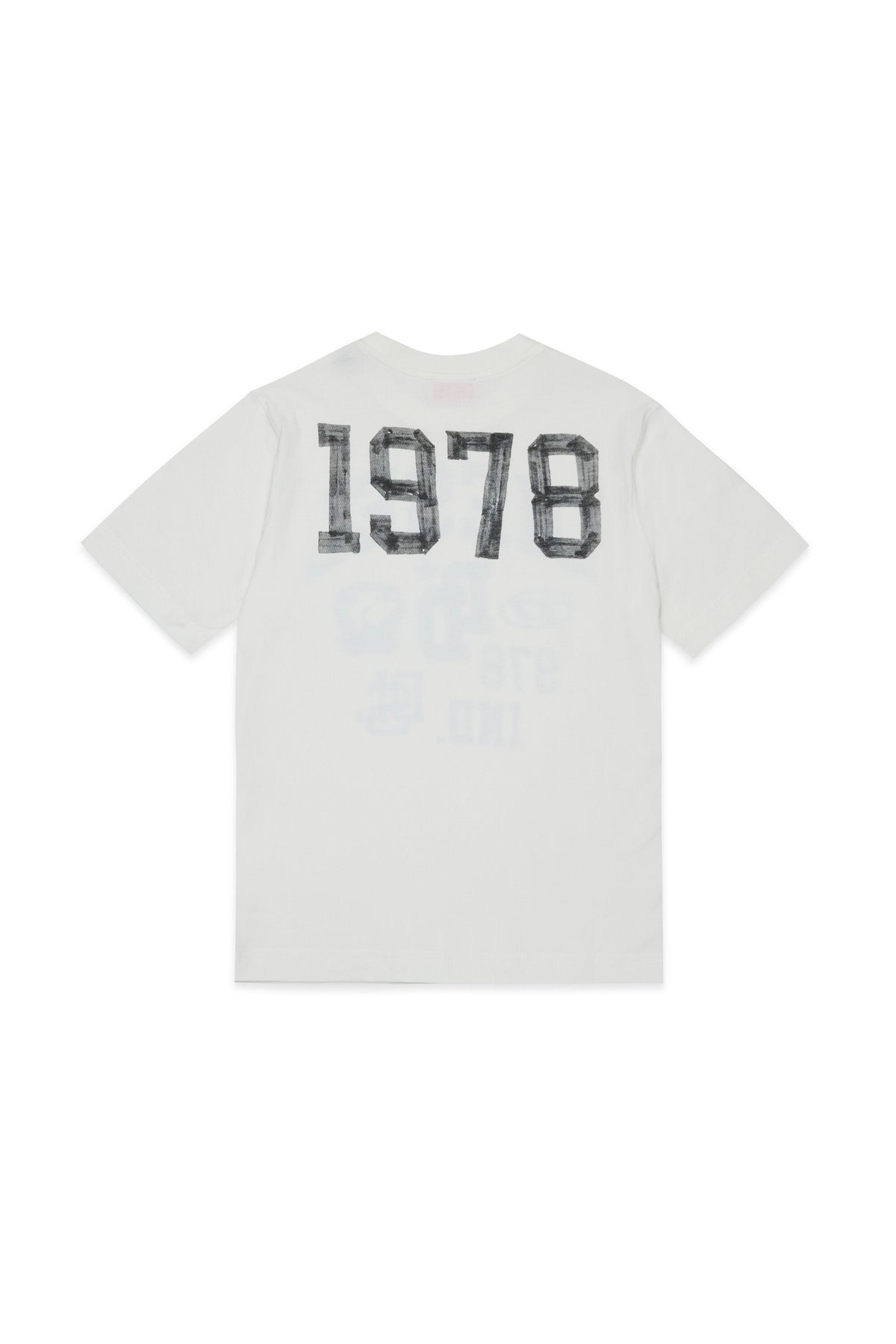 Diesel T-shirt off-white con logo e grafica sul retro