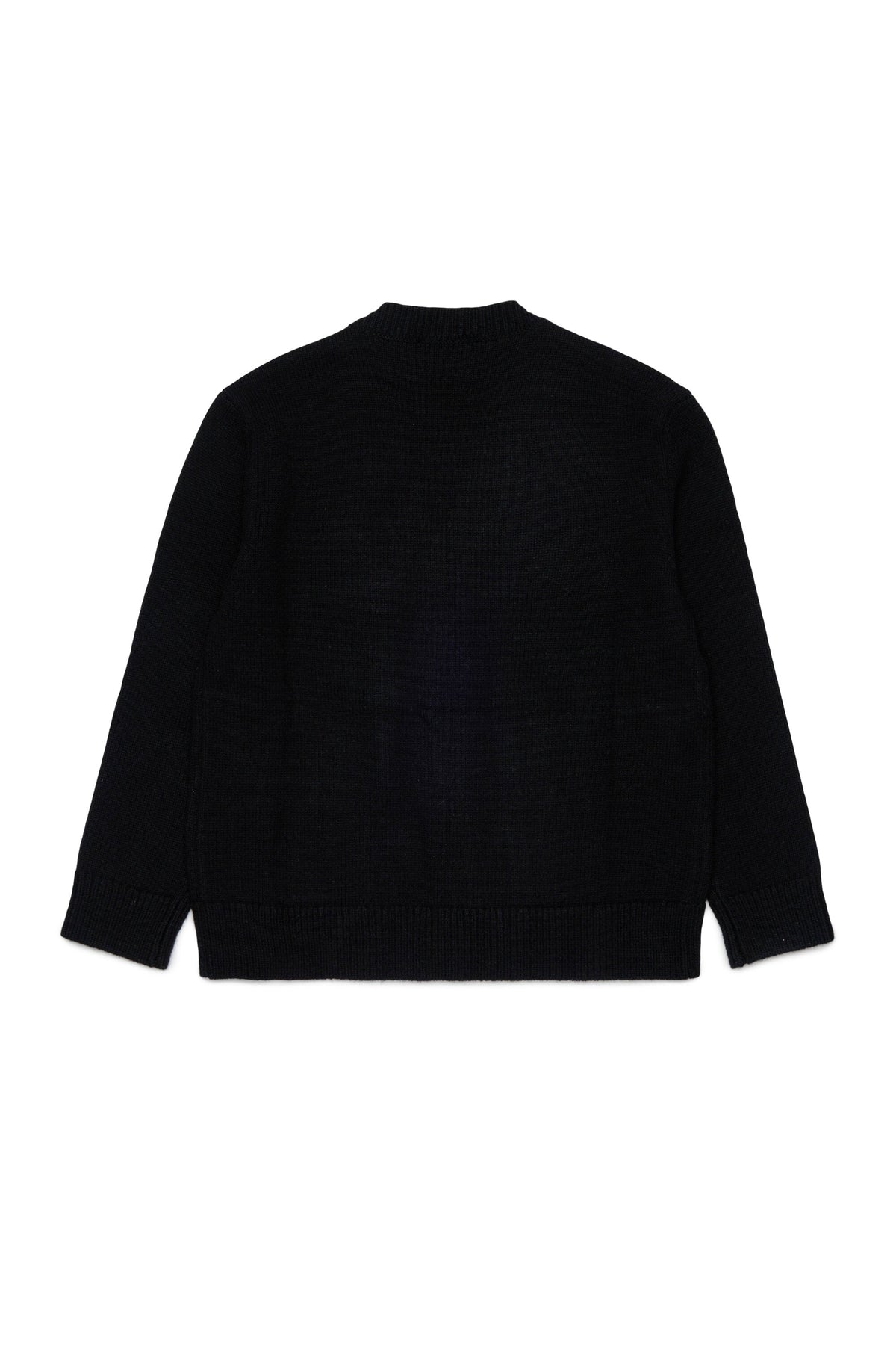 Diesel Cardigan nero in misto lana e cashmere con logo