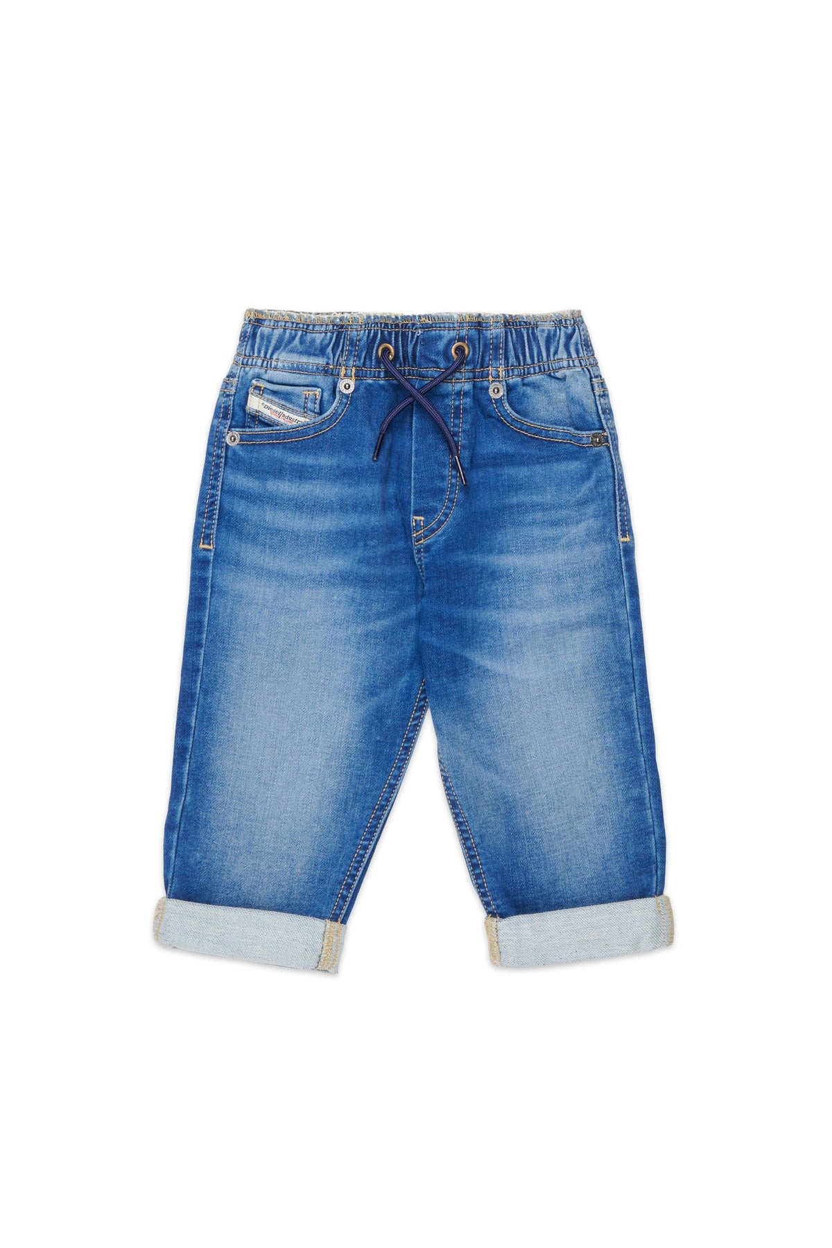 Diesel JoggJeans® relaxed blu medio con risvolto