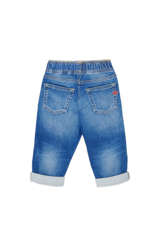 Diesel JoggJeans® relaxed blu medio con risvolto