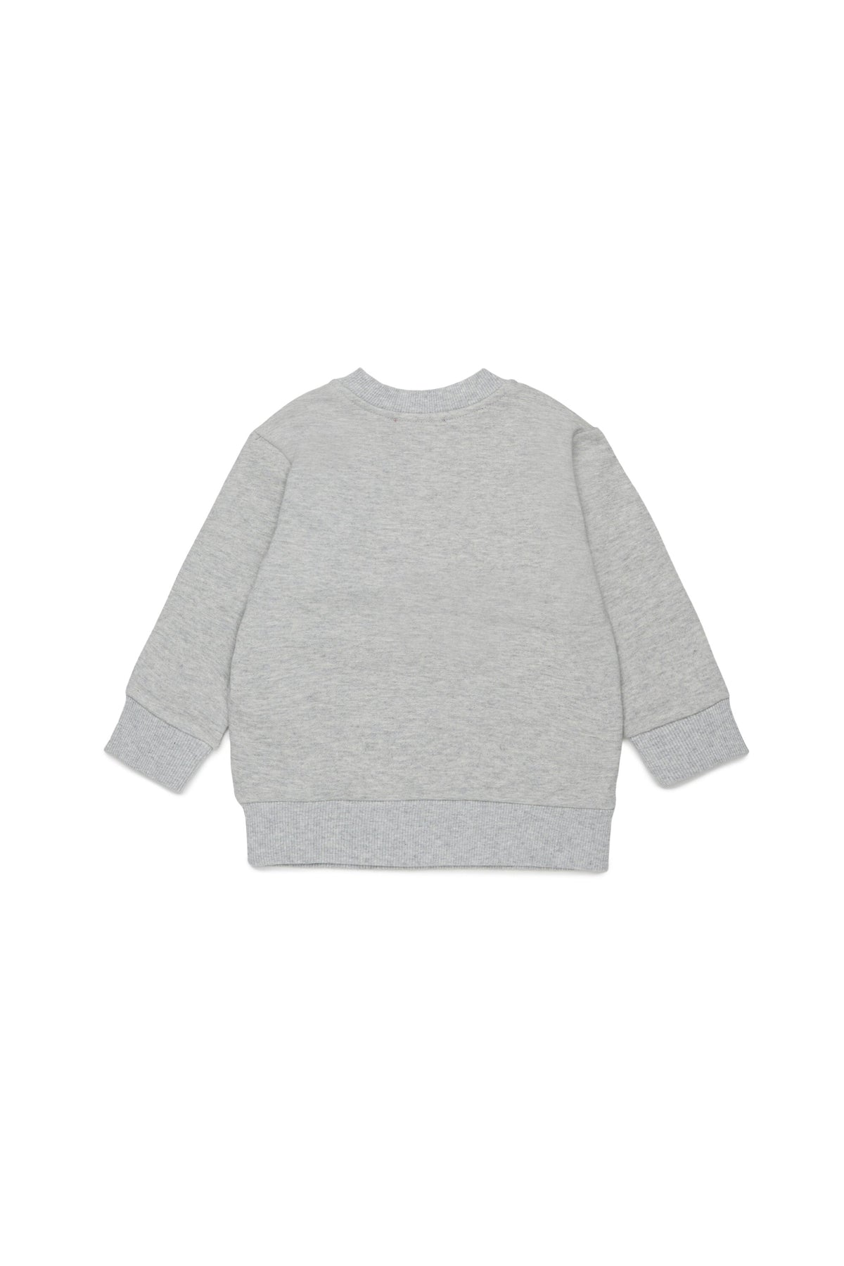 Diesel Felpa girocollo grigio melange con bottoni sulla spalla