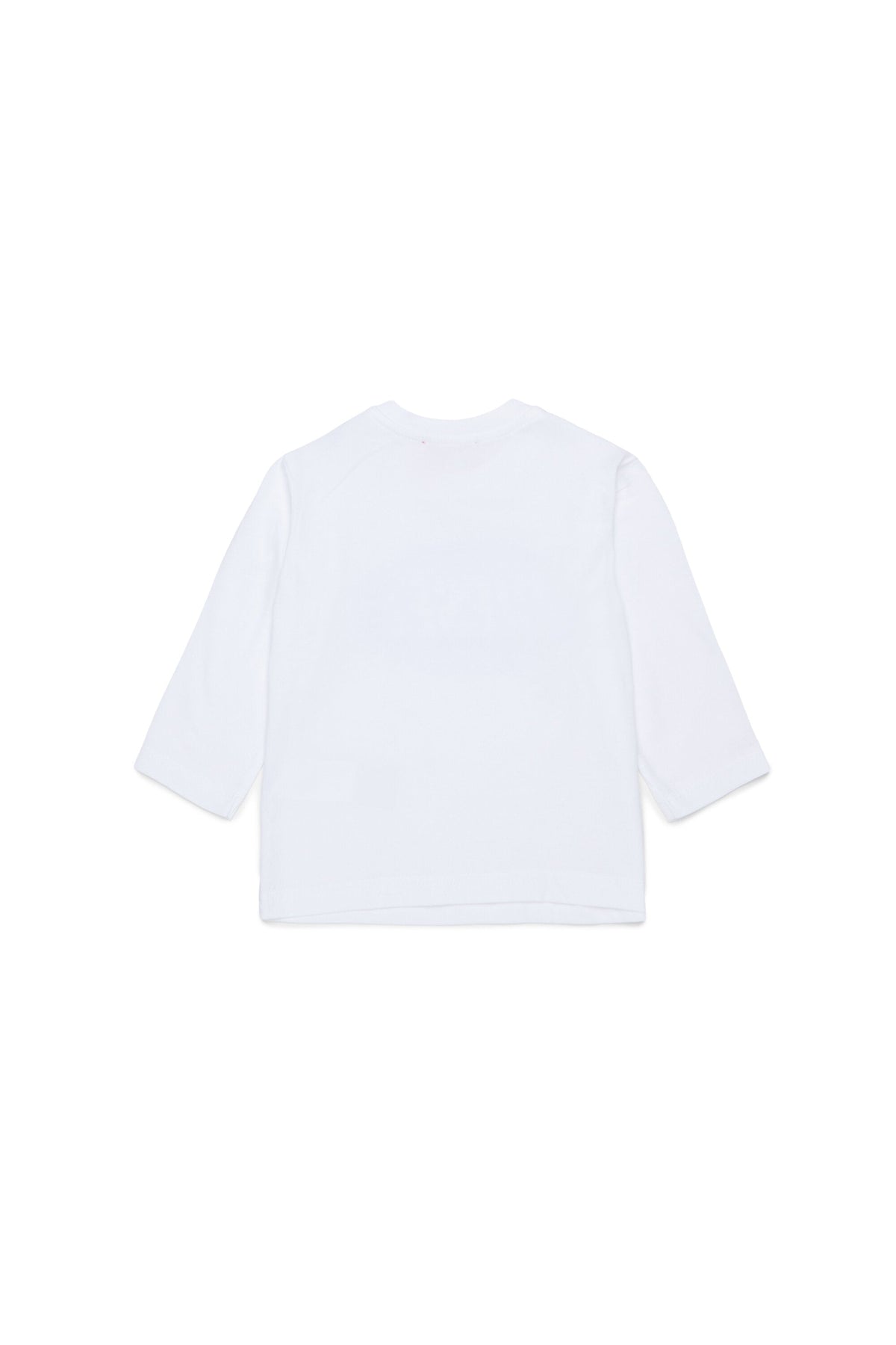 Diesel T-shirt bianca maniche lunghe con logo ovale