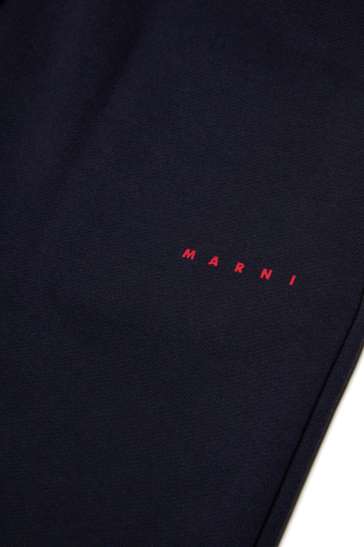 MARNI Pantalone blu in felpa a gamba dritta con logo