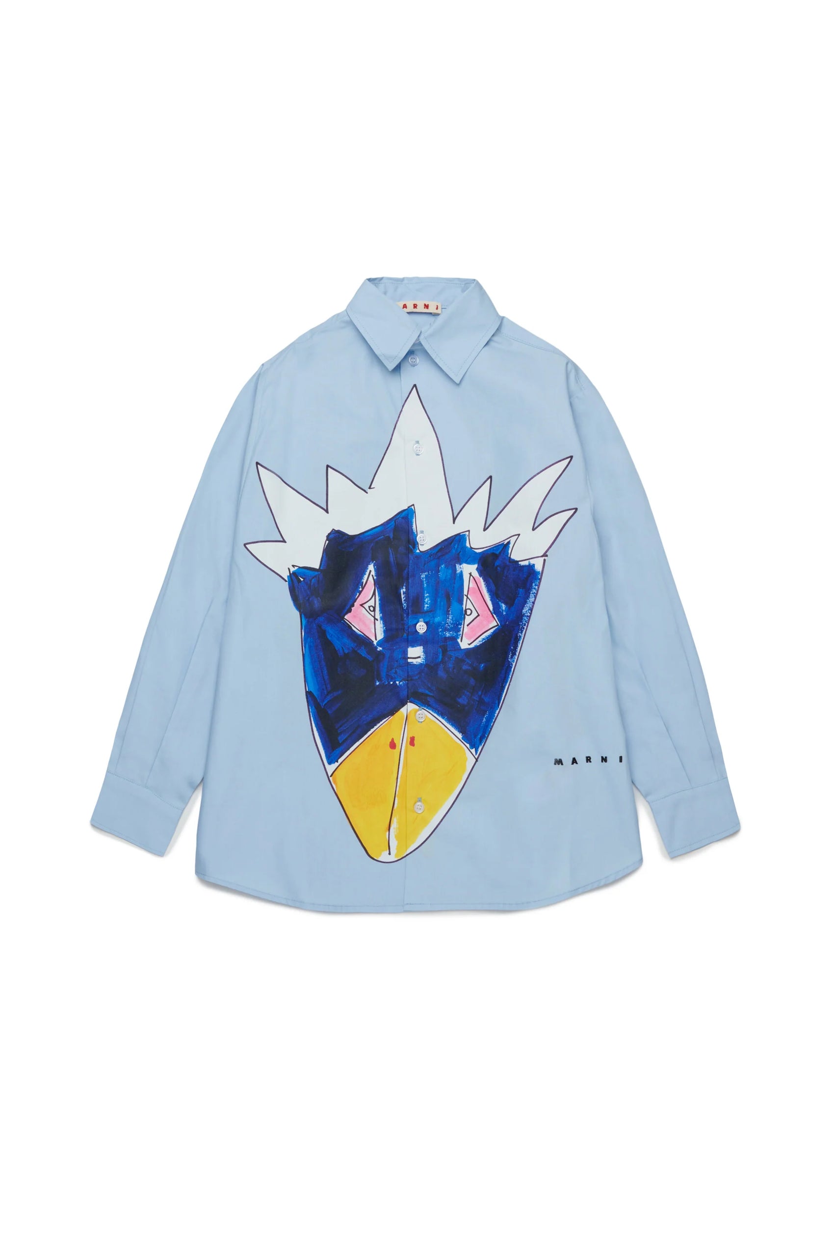 Marni Camicia oversize in popeline con grafica Jungle