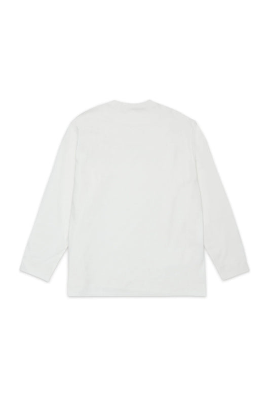 Marni T-shirt bianca manica lunga in jersey con logo