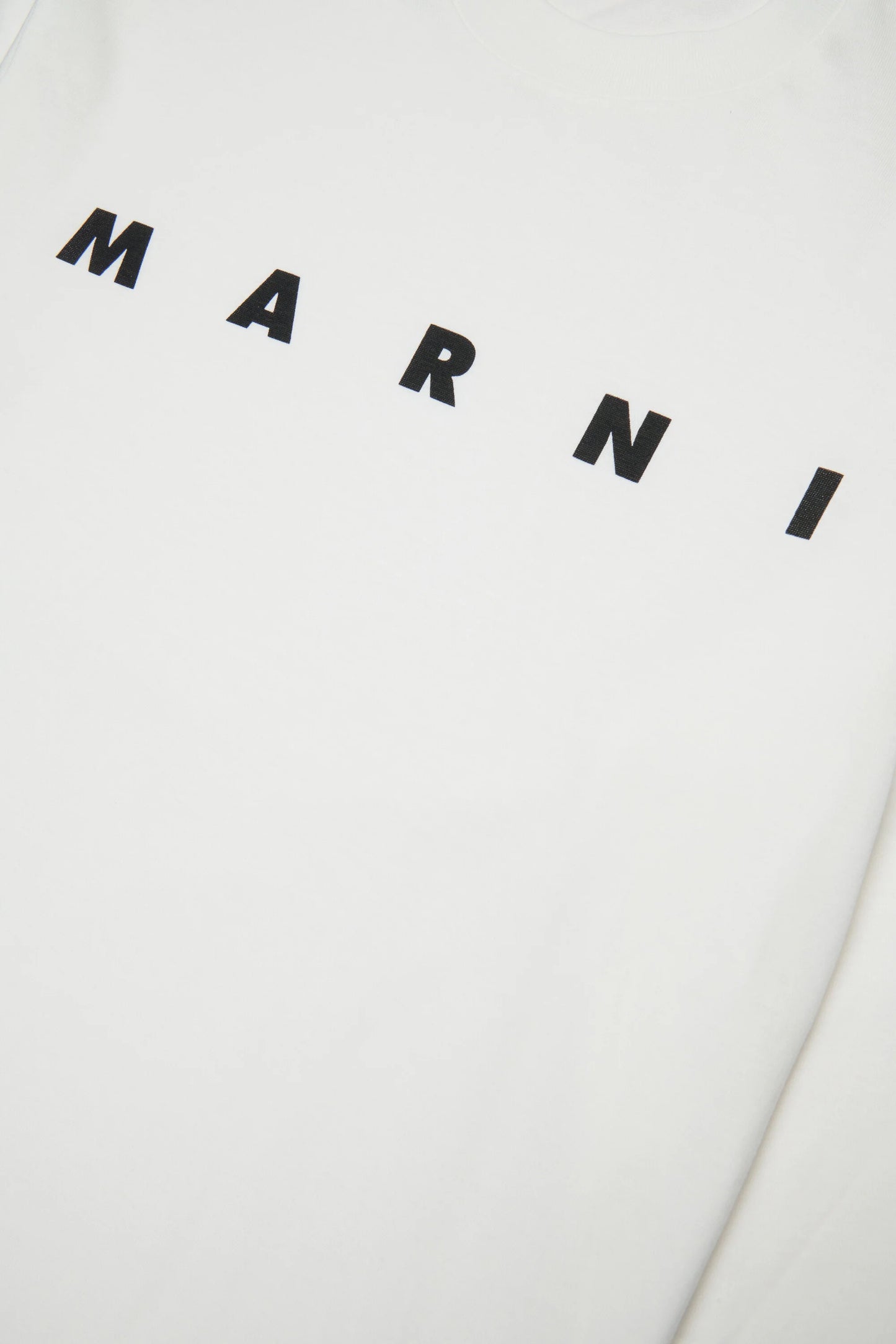 Marni T-shirt bianca manica lunga in jersey con logo