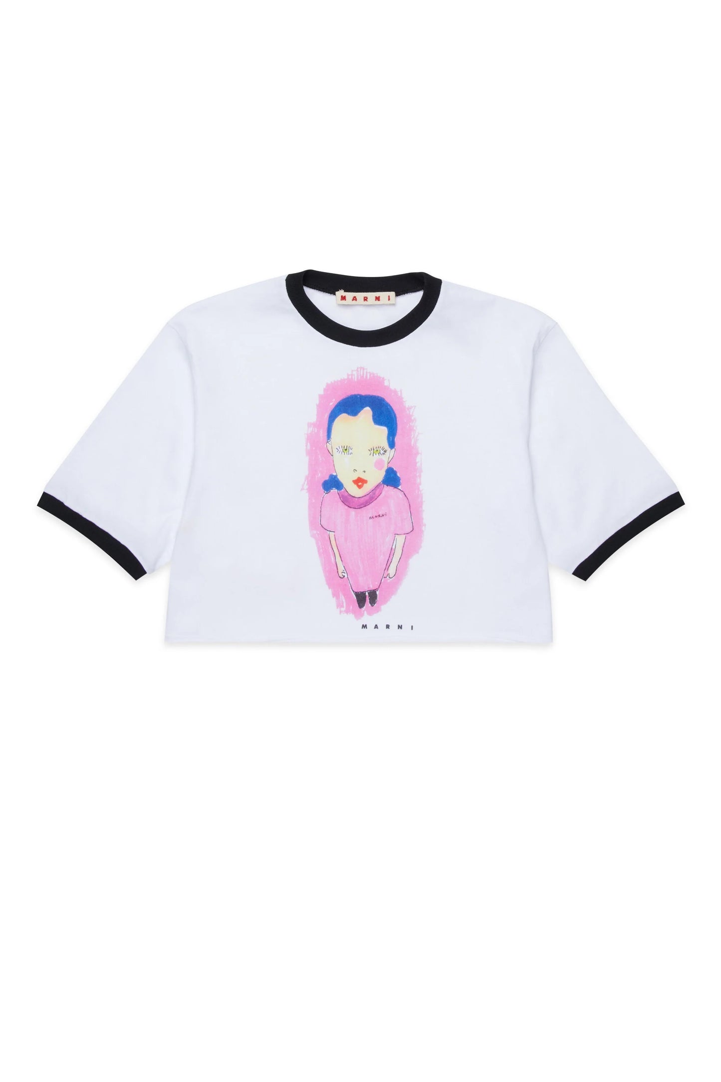 MARNI T-shirt stampa grafica con profili a contrasto