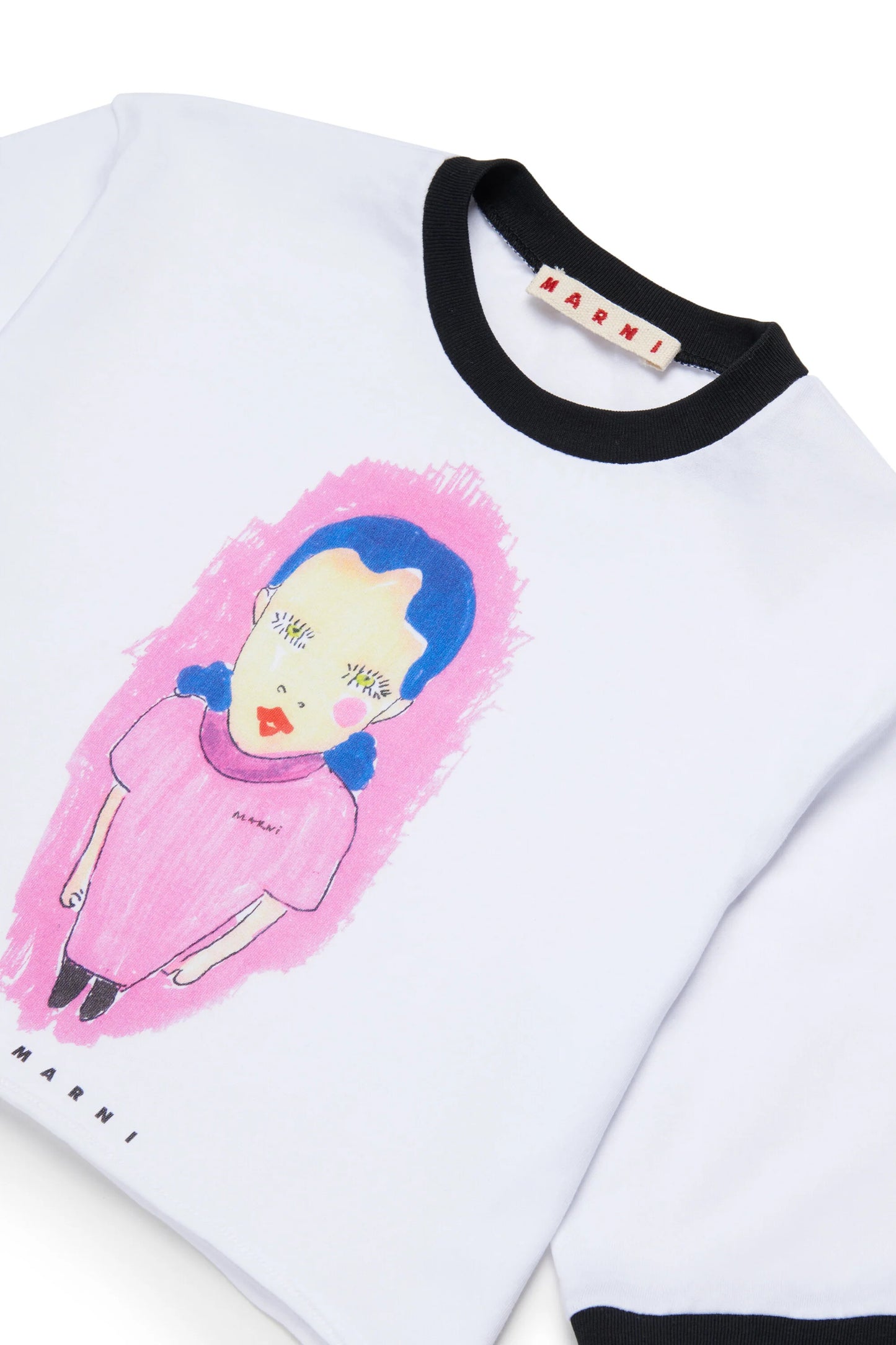 MARNI T-shirt stampa grafica con profili a contrasto