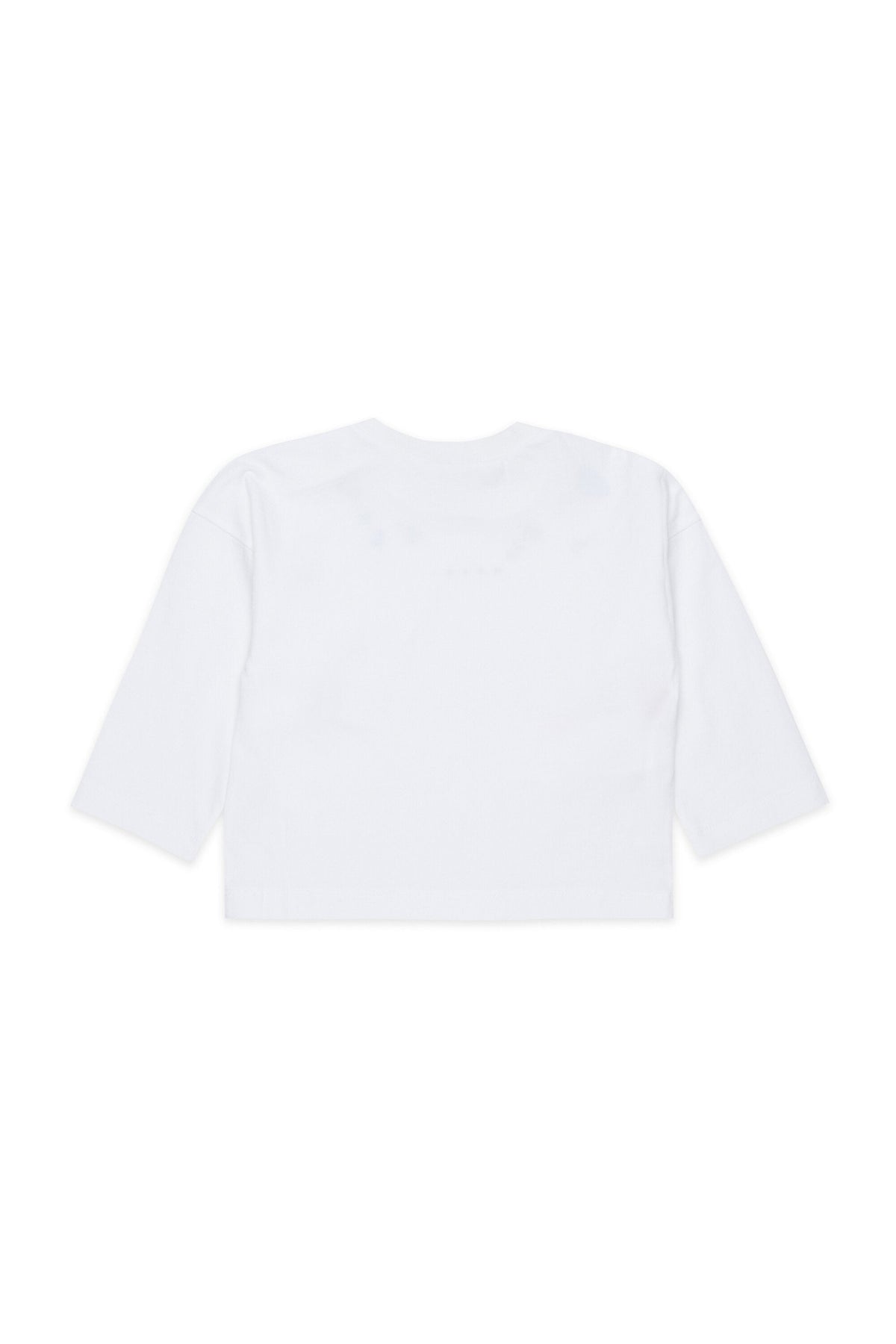 MARNI T-shirt bianca maniche lunghe con stampa fiori