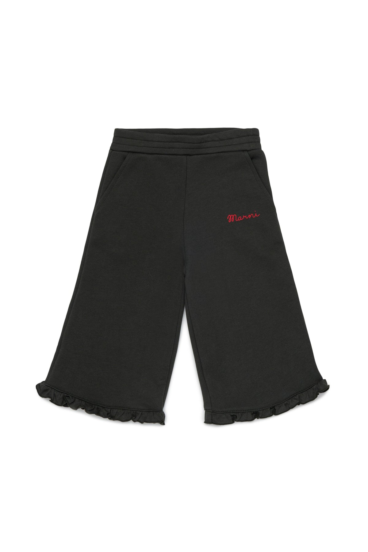 MARNI Pantalone antracite in felpa con rouches