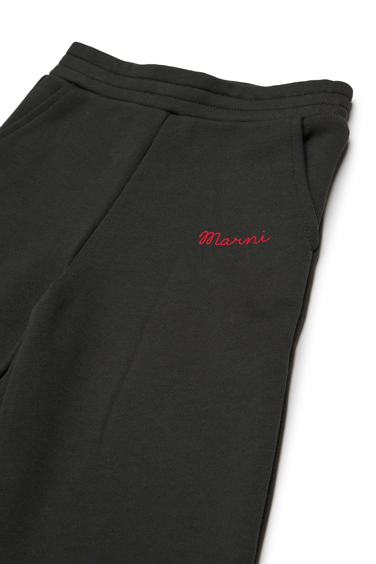 MARNI Pantalone antracite in felpa con rouches