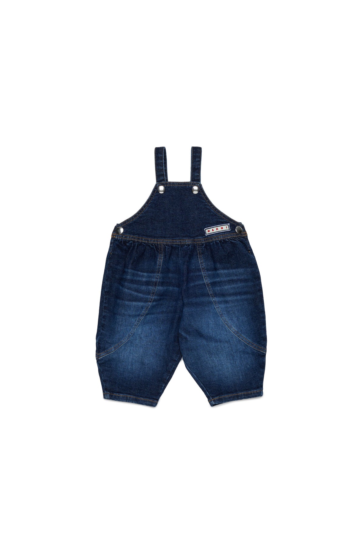 MARNI Salopette in denim con logo