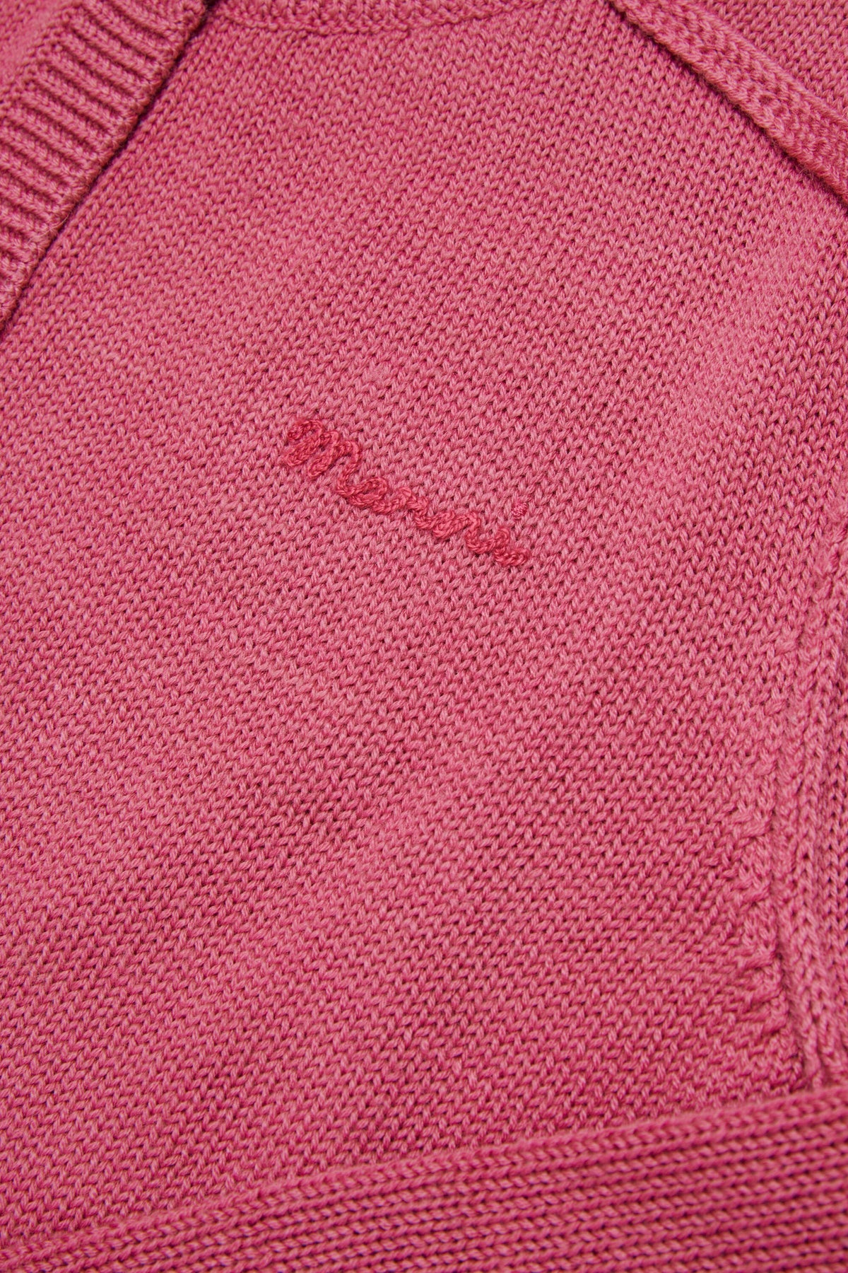 MARNI Cardigan rosa lampone in maglia con logo