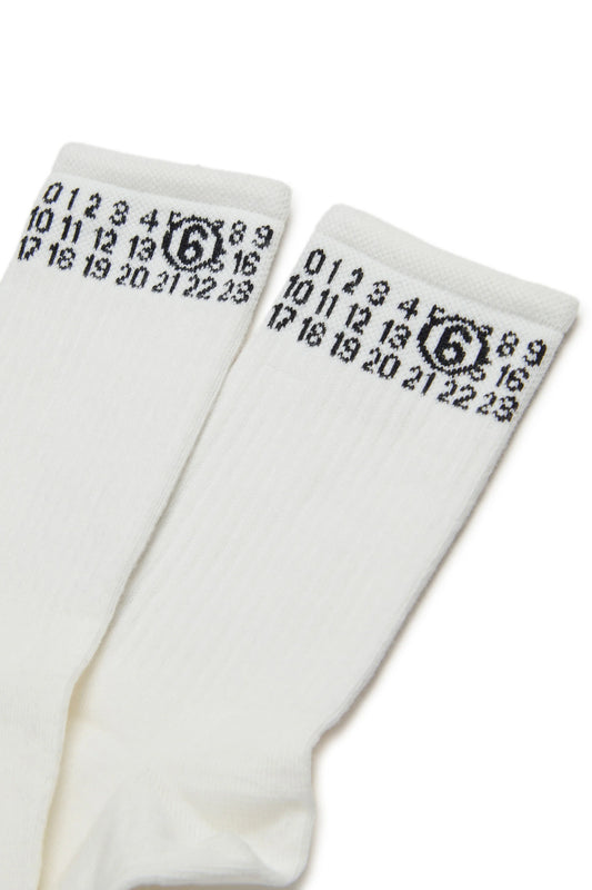 MM6 Margiela Calzini a costine con numeric logo