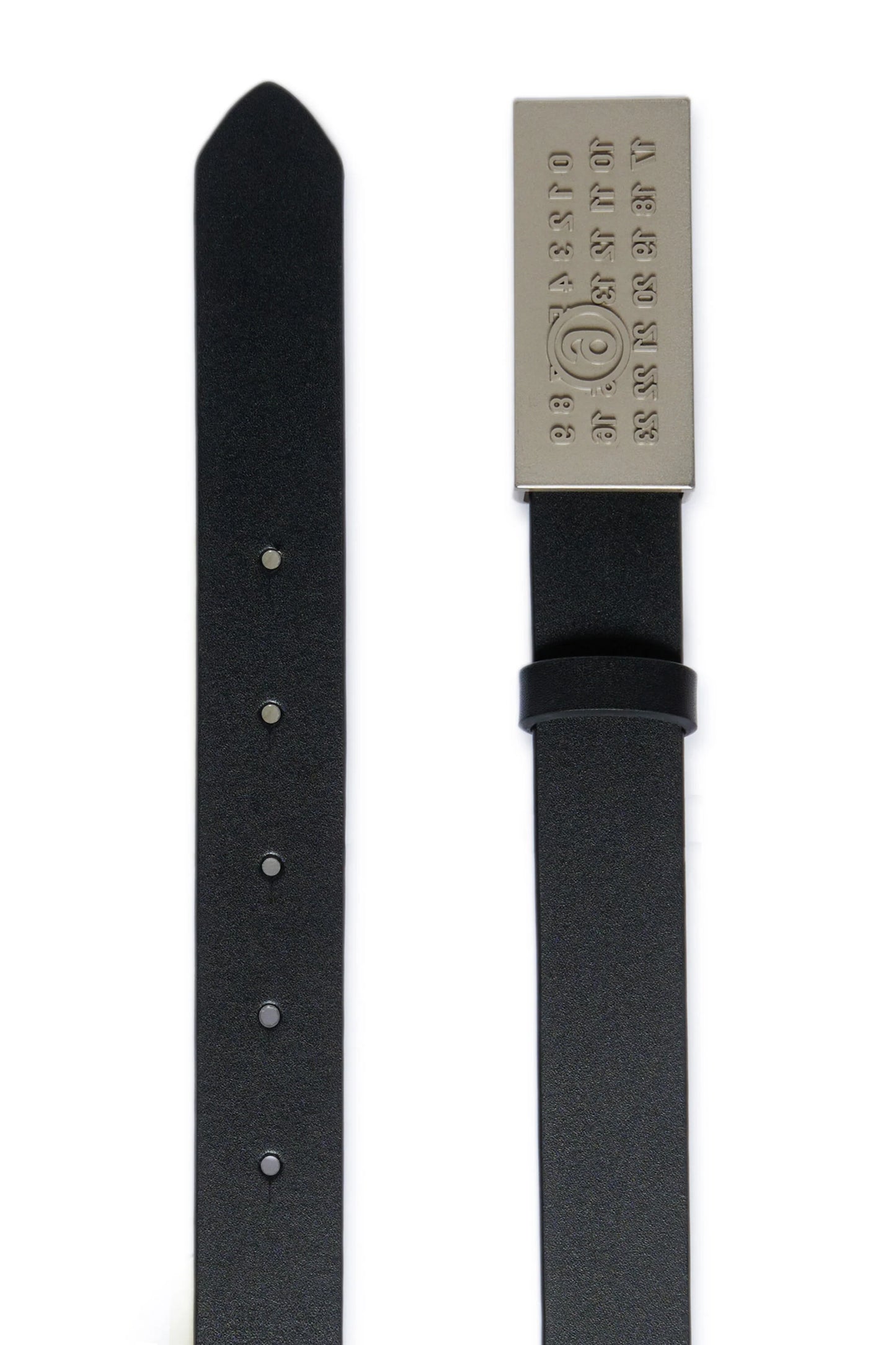 Mm6 Cintura in pelle numeric logo