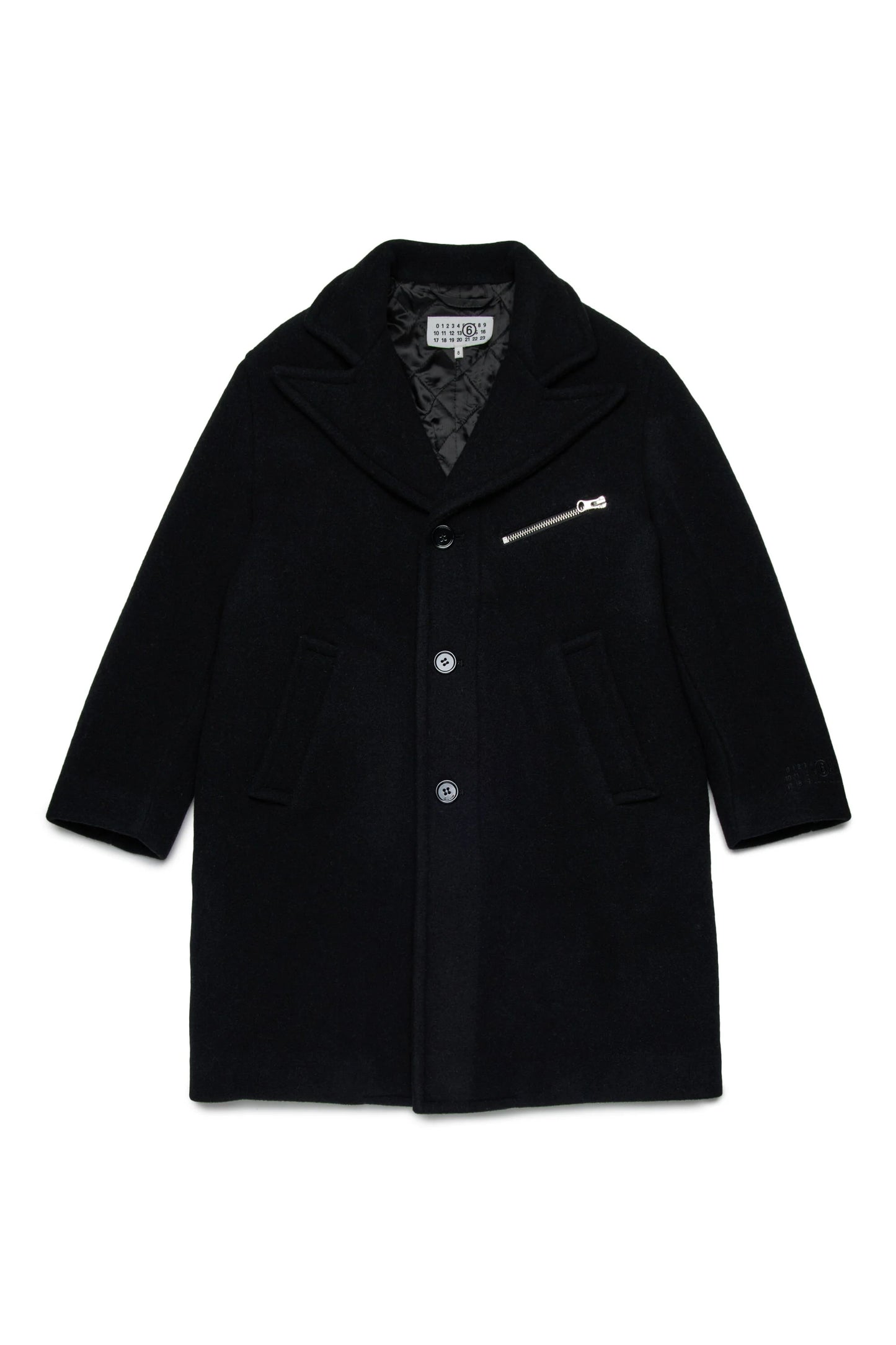 Cappotto lungo nero con zip