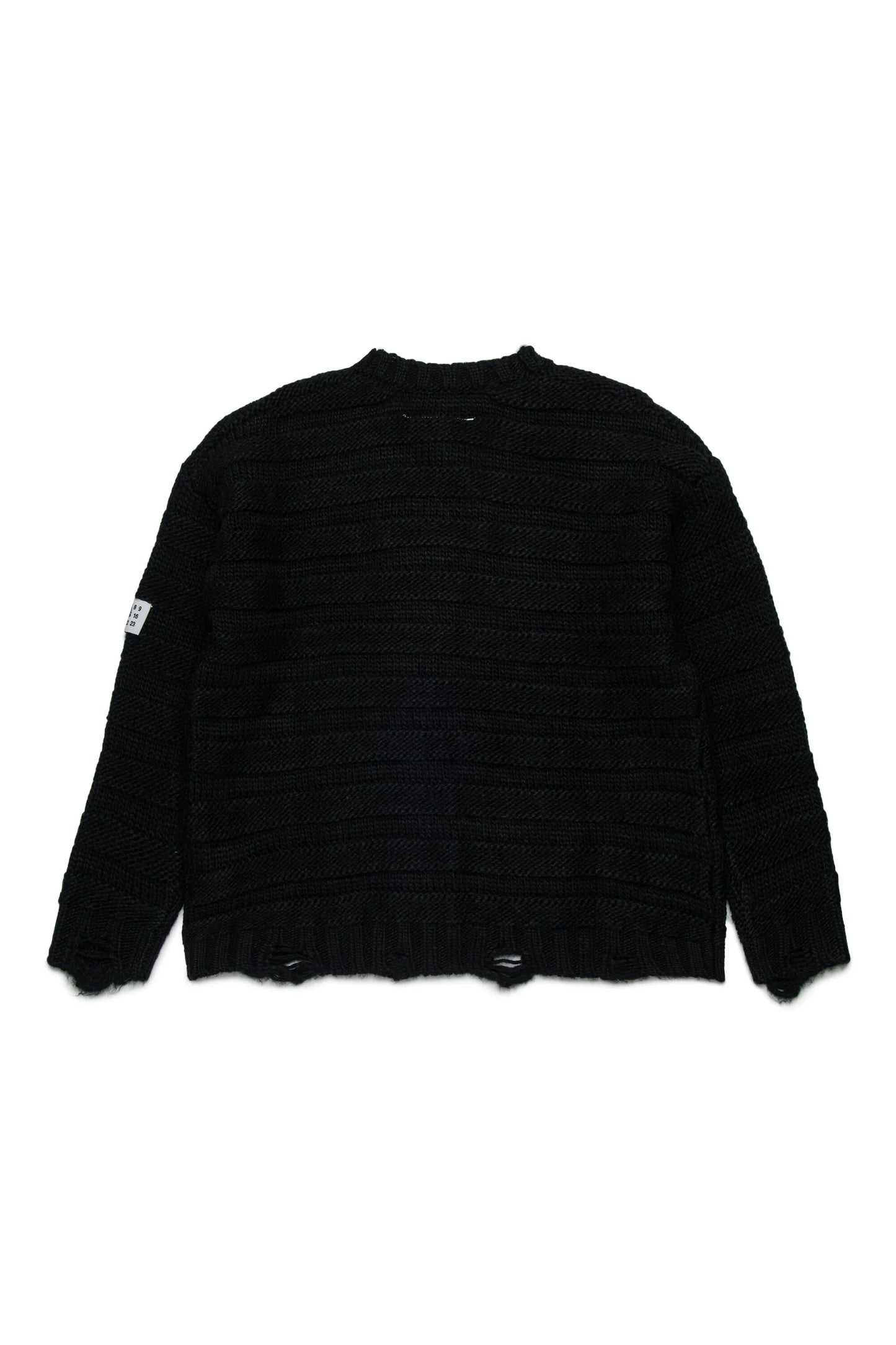 MM6 Margiela Cardigan in misto lana a coste con rotture