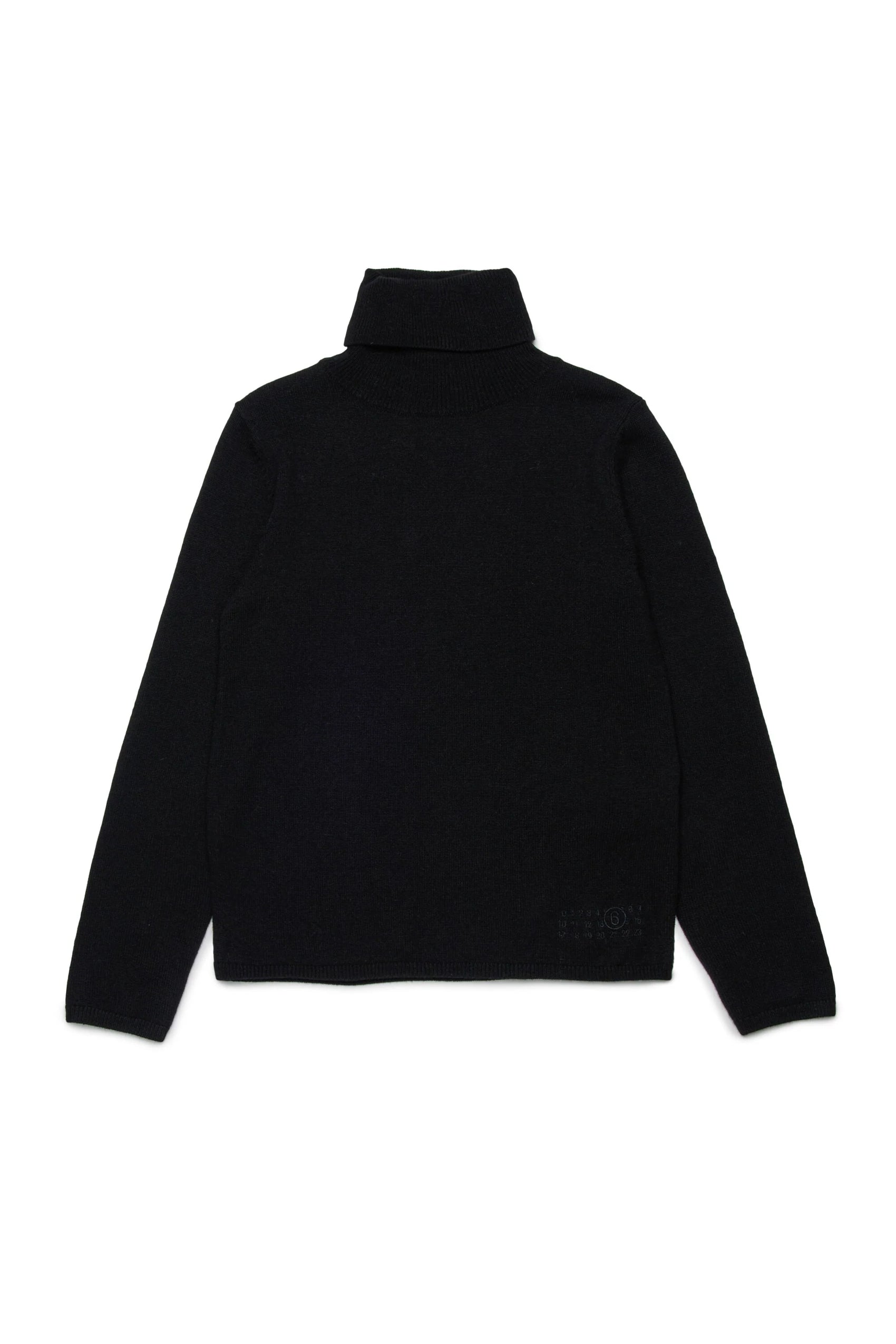 MM6 Margiela Dolcevita in maglia leggera misto lana nero