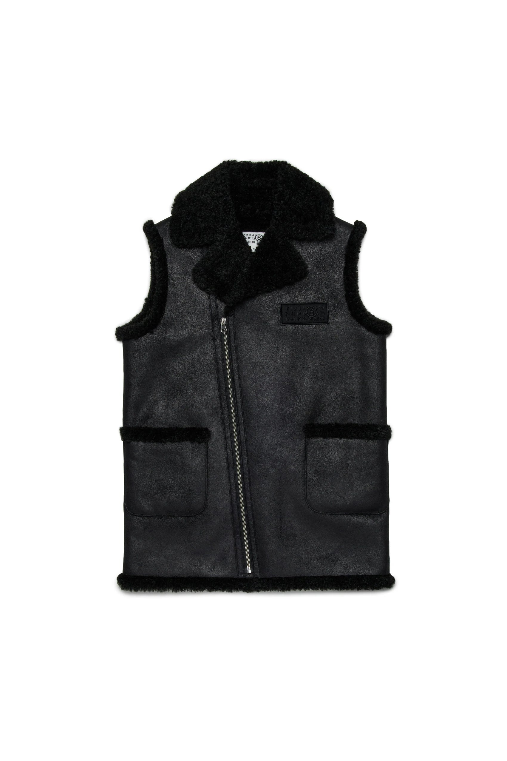 MM6 Margiela Gilet effetto montone con dettagli in teddy