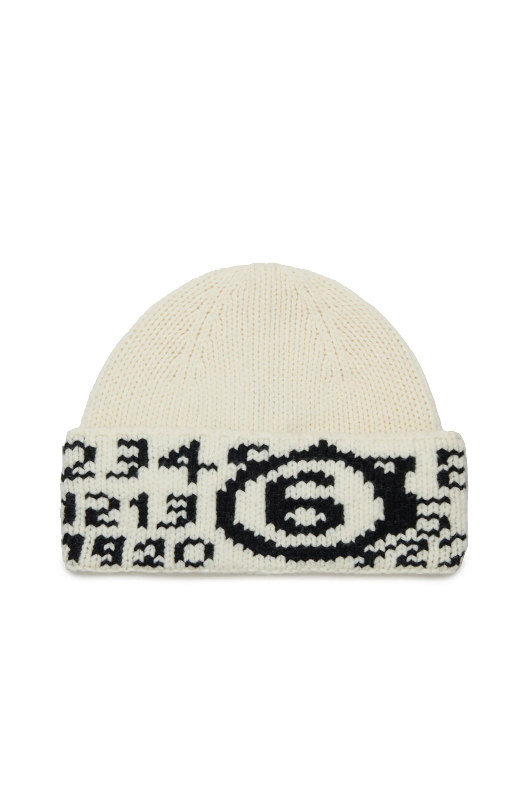 MM6 Margiela Berretto beanie bianco in maglia misto lana