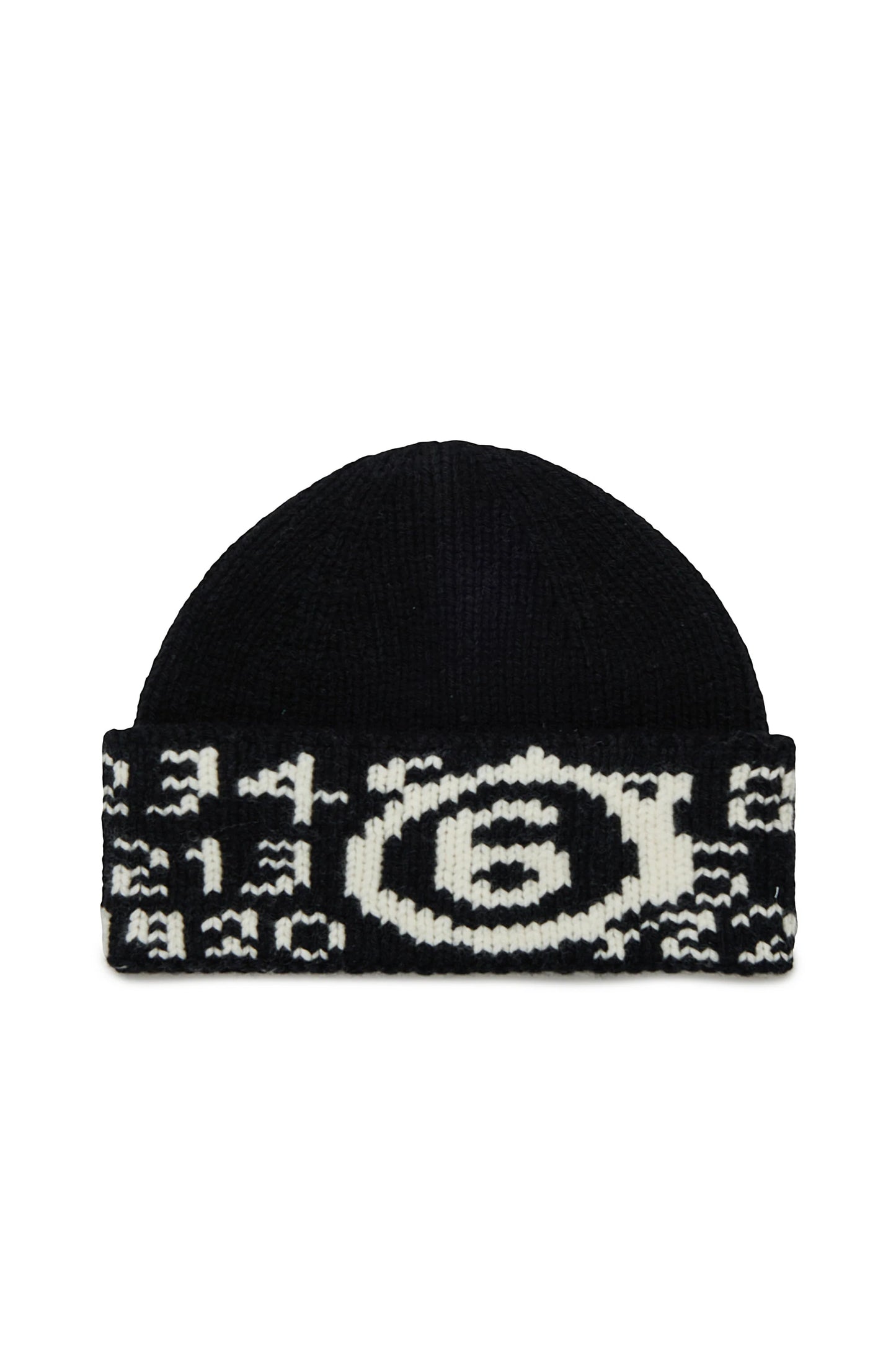 MM6 Margiela Berretto beanie nero in maglia misto lana