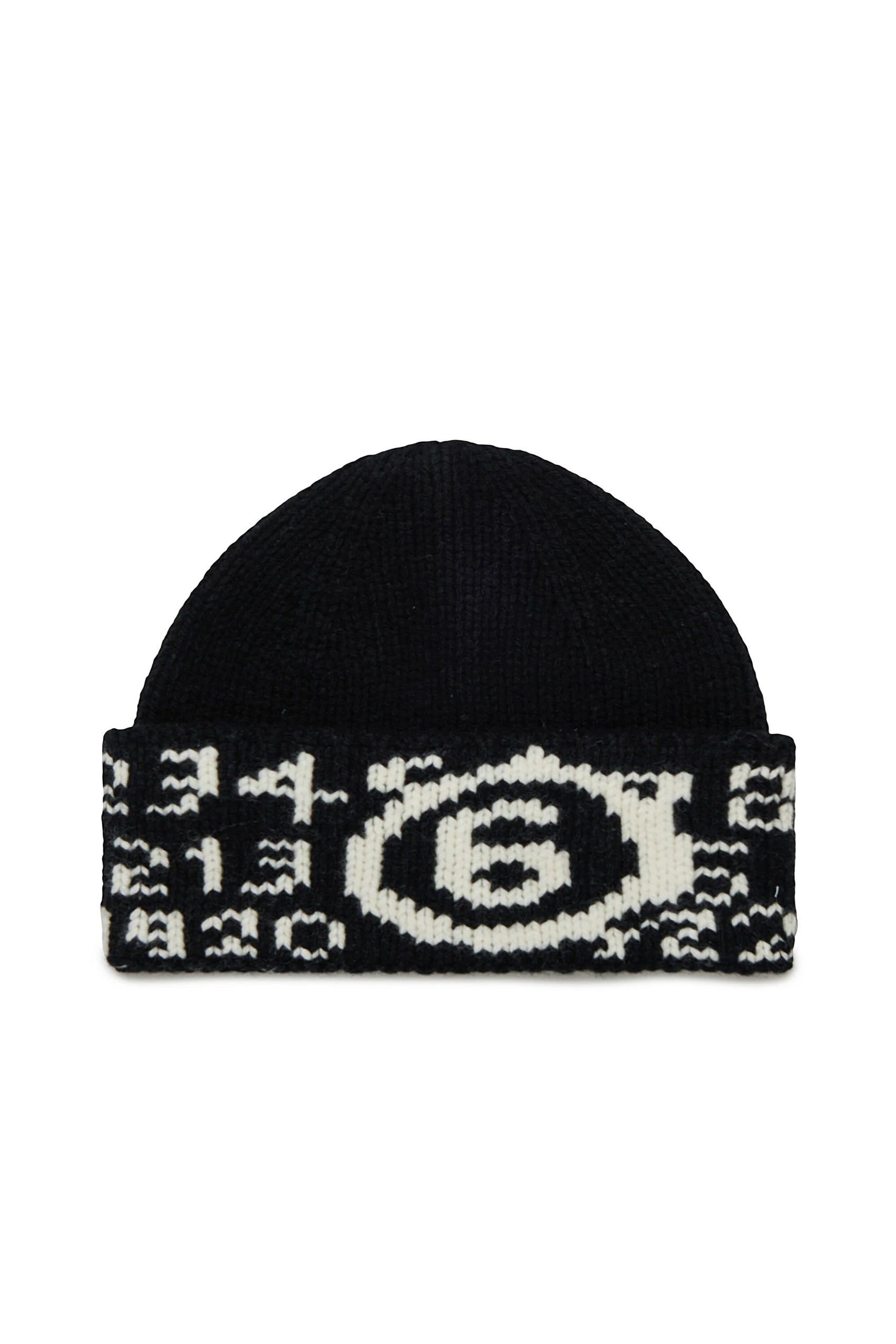MM6 Margiela Berretto beanie nero in maglia misto lana