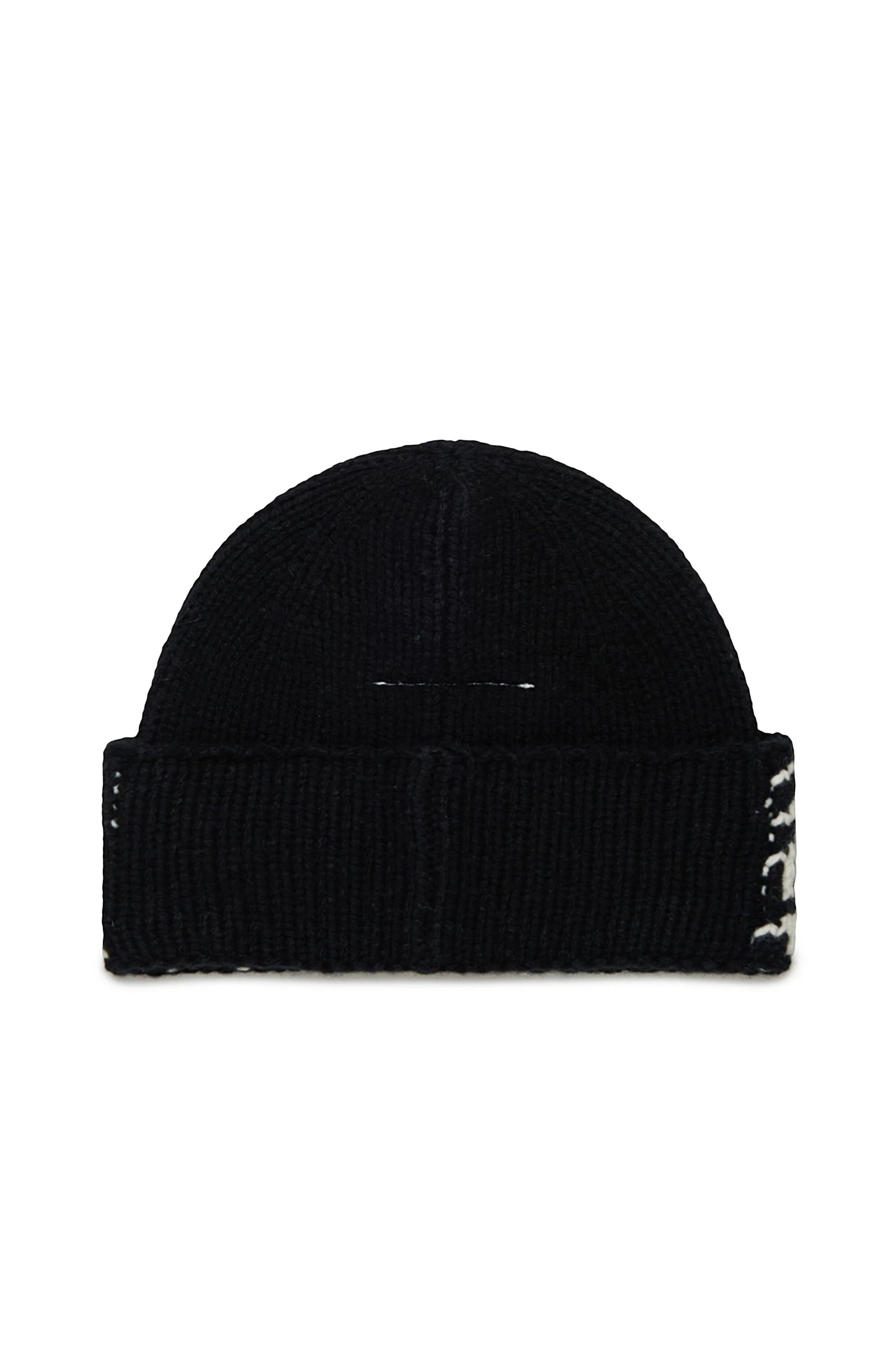 MM6 Margiela Berretto beanie nero in maglia misto lana