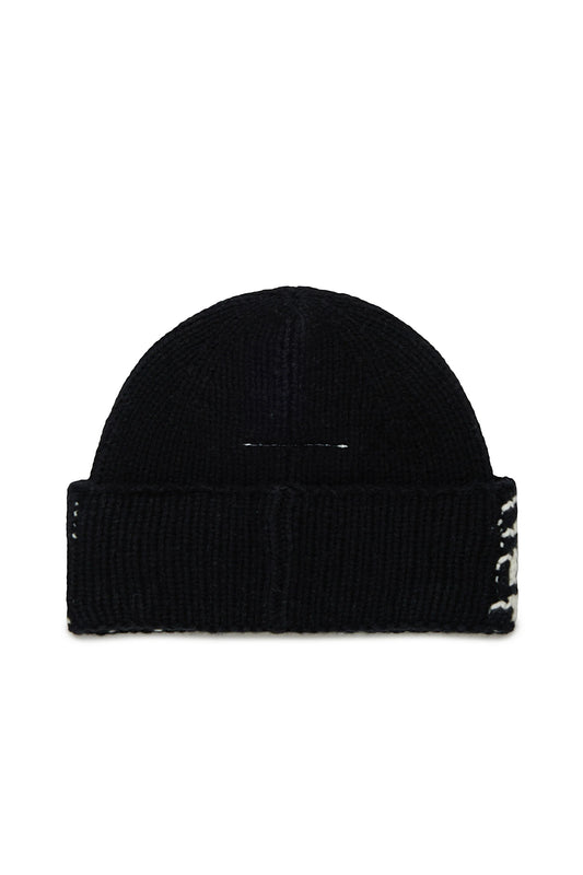 MM6 Margiela Berretto beanie nero in maglia misto lana
