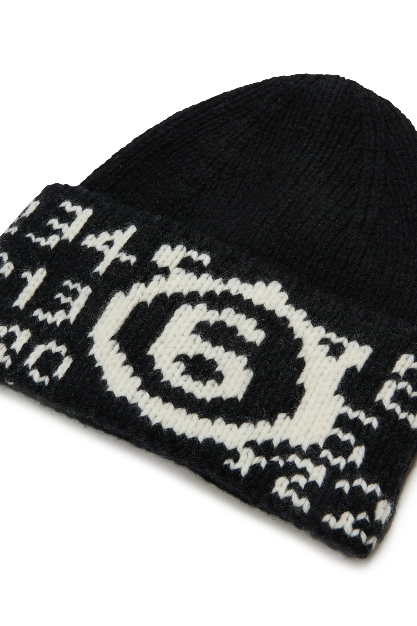 MM6 Margiela Berretto beanie nero in maglia misto lana