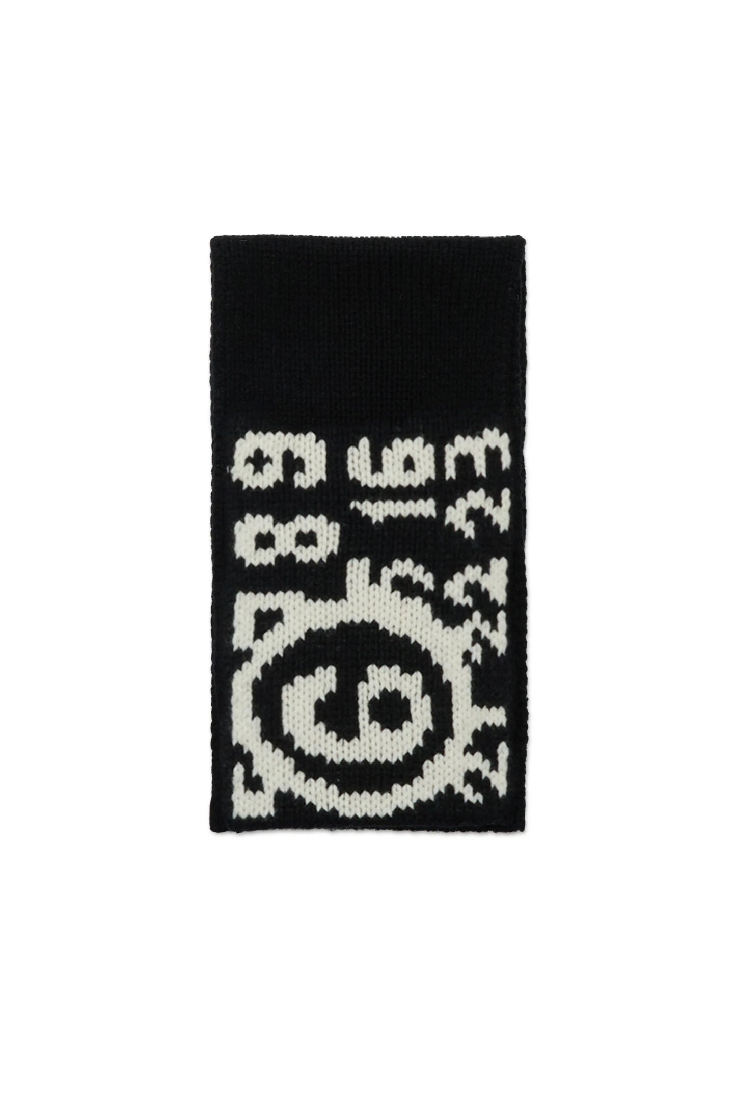 MM6 Margiela Sciarpa nera in maglia misto lana