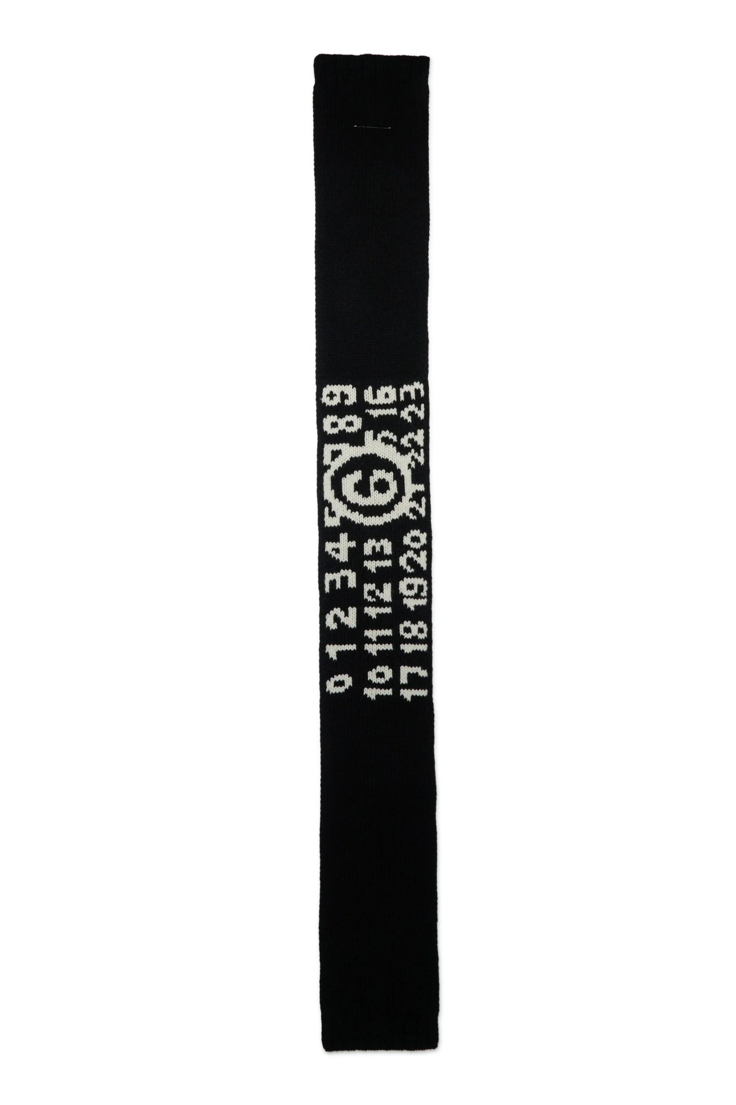 MM6 Margiela Sciarpa nera in maglia misto lana