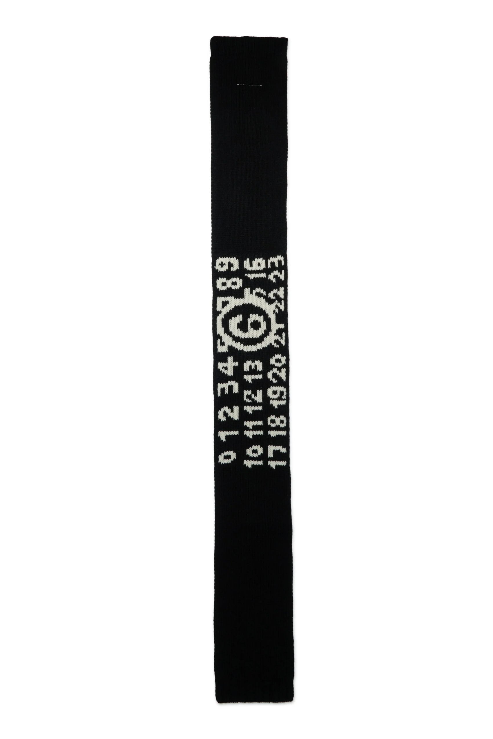 MM6 Margiela Sciarpa nera in maglia misto lana