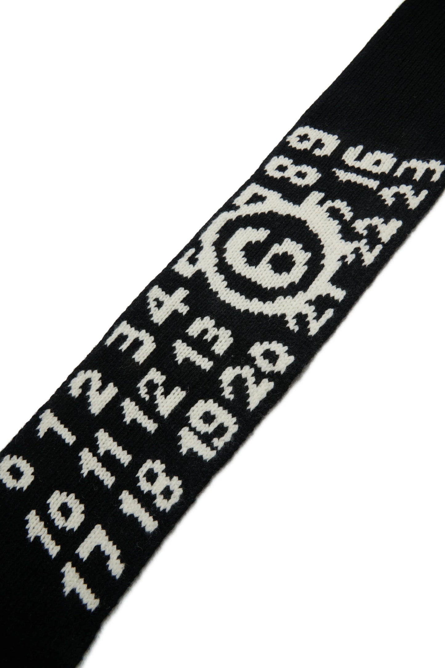 MM6 Margiela Sciarpa nera in maglia misto lana