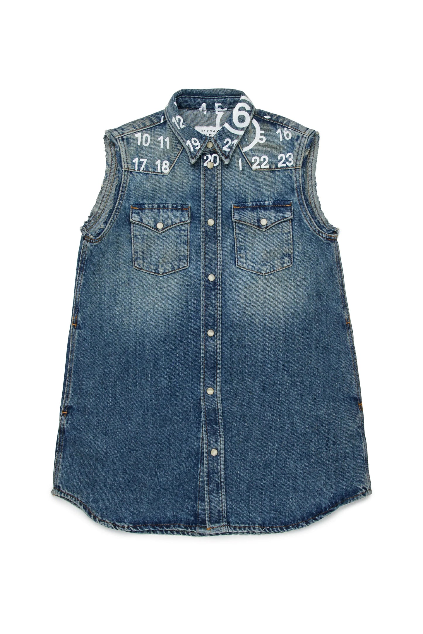 MM6 Abito corto in denim stampato