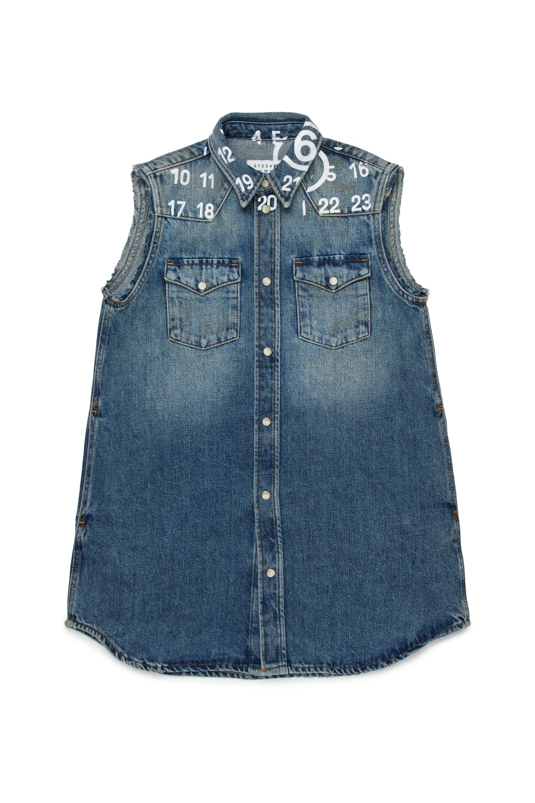 MM6 Abito corto in denim stampato