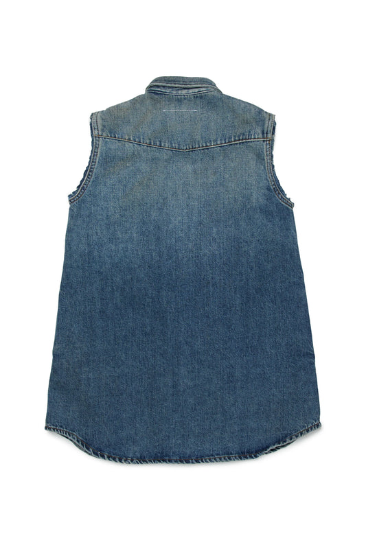 MM6 Abito corto in denim stampato