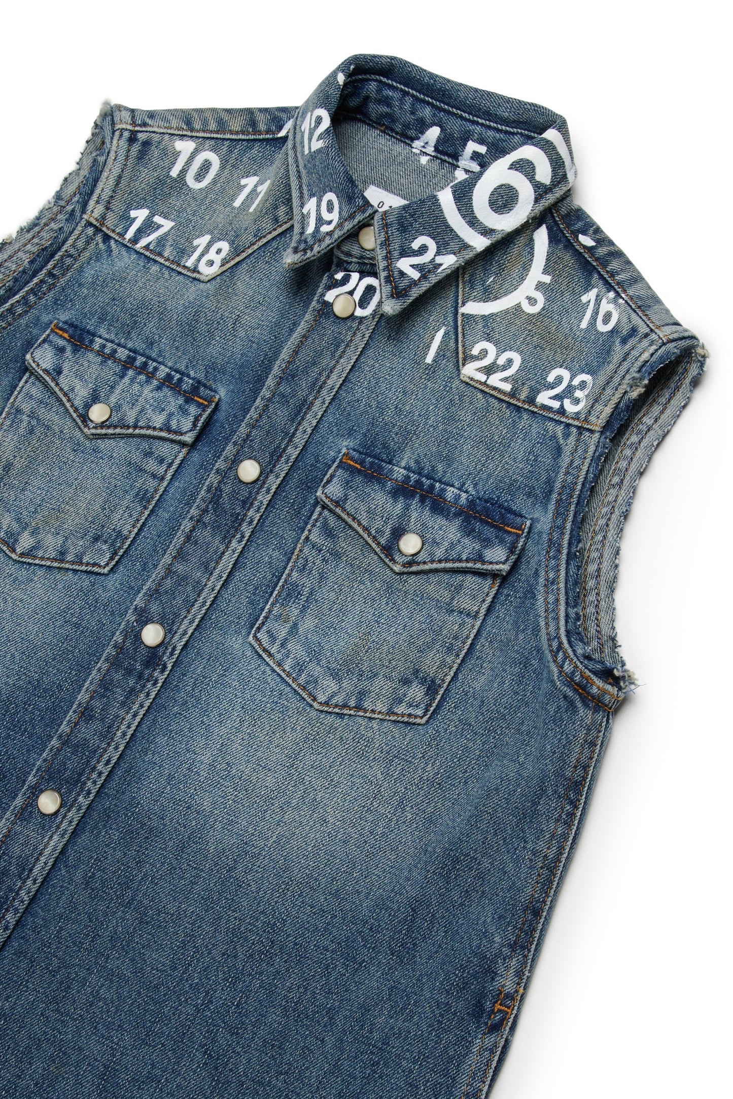 MM6 Abito corto in denim stampato