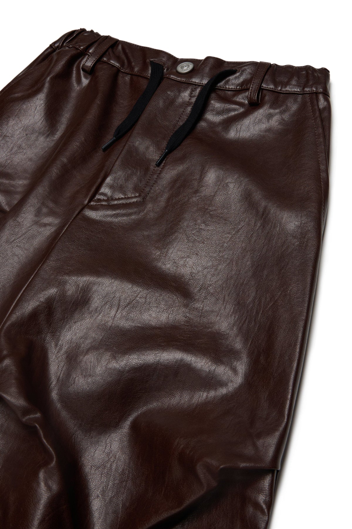 MM6 for Kids Pantalone marrone wide leg effetto pelle