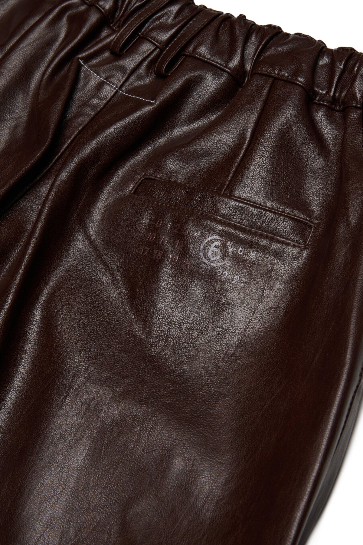 MM6 for Kids Pantalone marrone wide leg effetto pelle