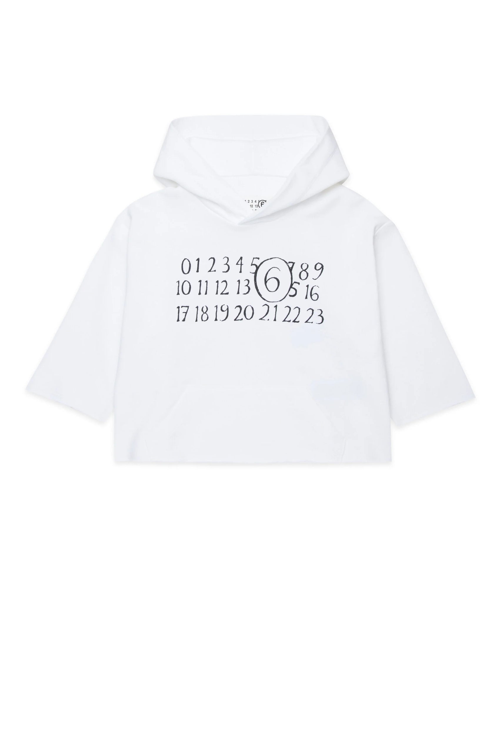 MM6 Felpa hoodie bianca con logo