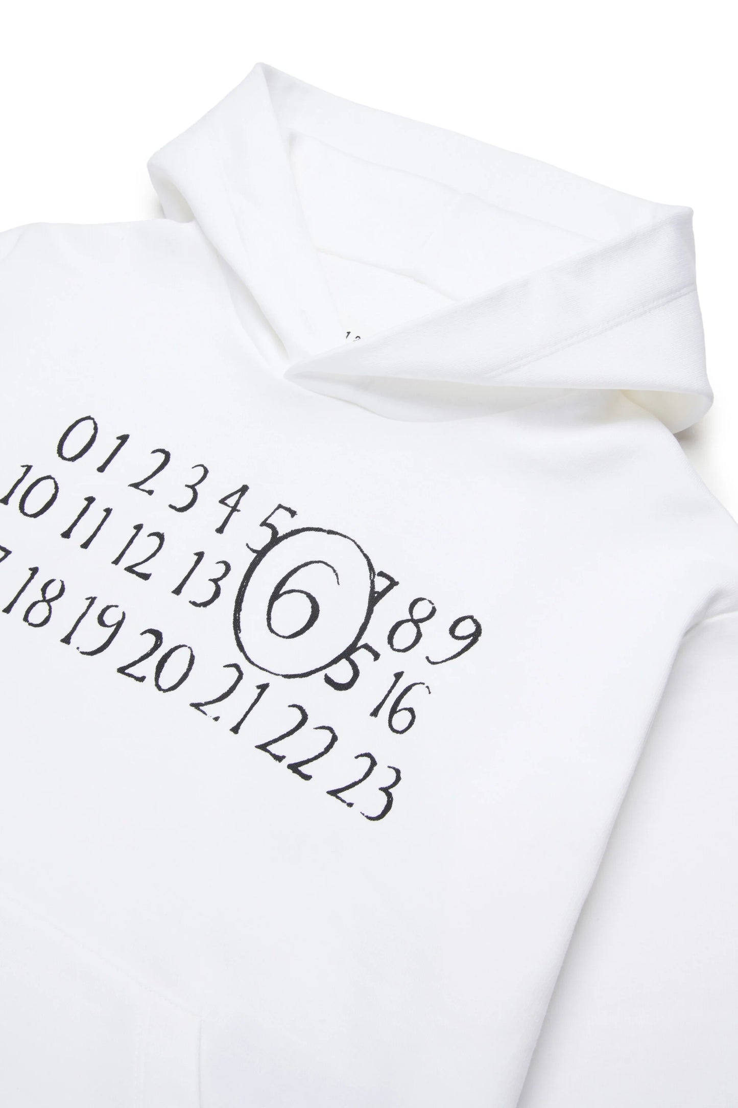 MM6 Felpa hoodie bianca con logo