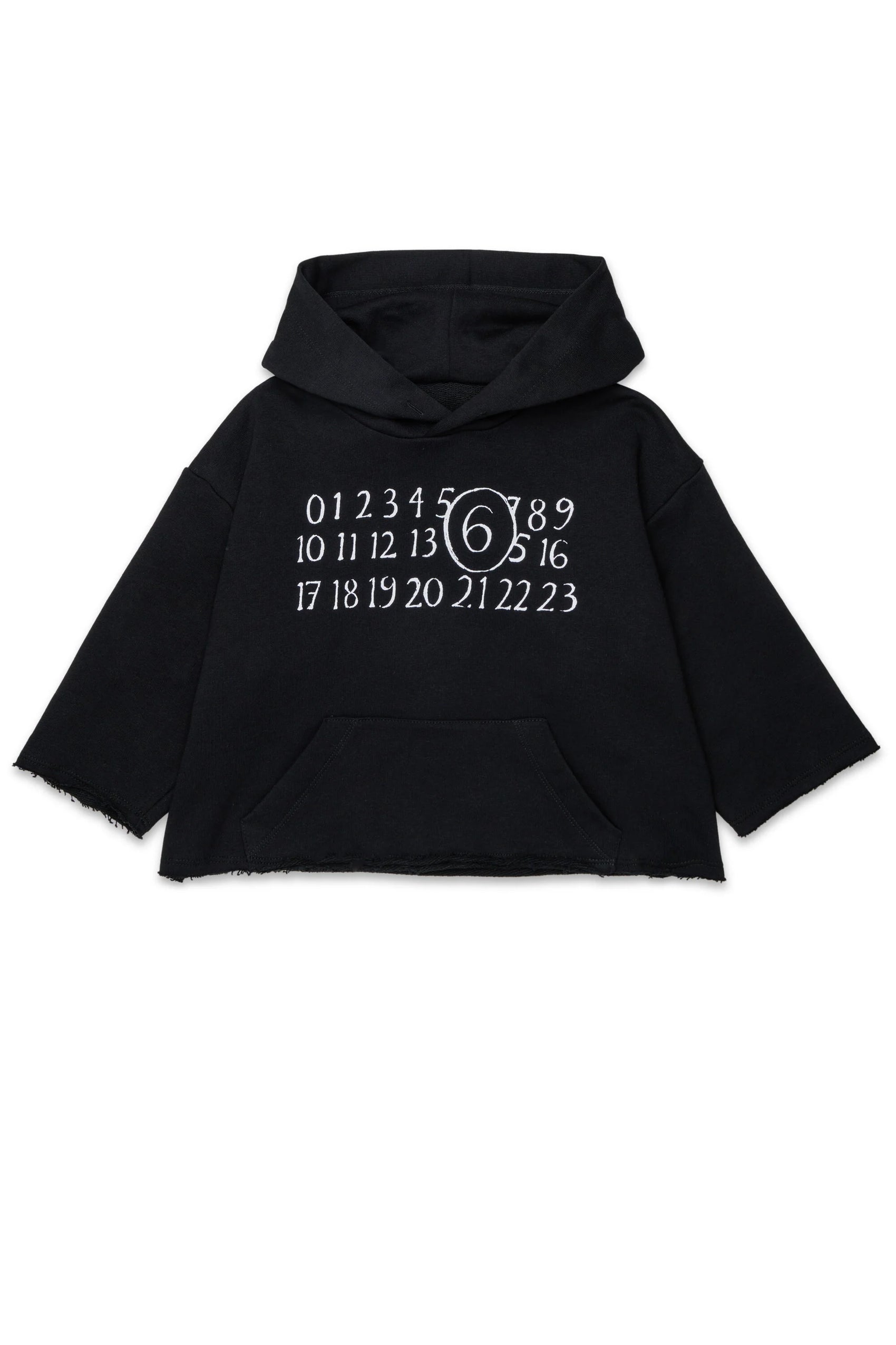 MM6 Felpa hoodie nera con logo